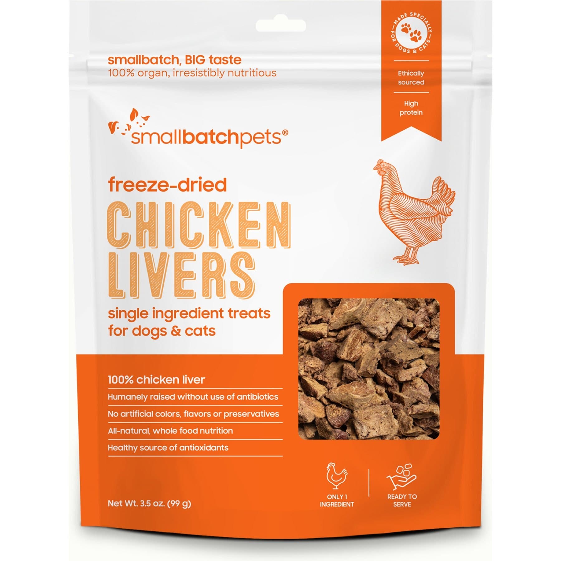 Smallbatch Pets Smallbatch Pets Freeze-Dried Chicken Livers Dog Treat