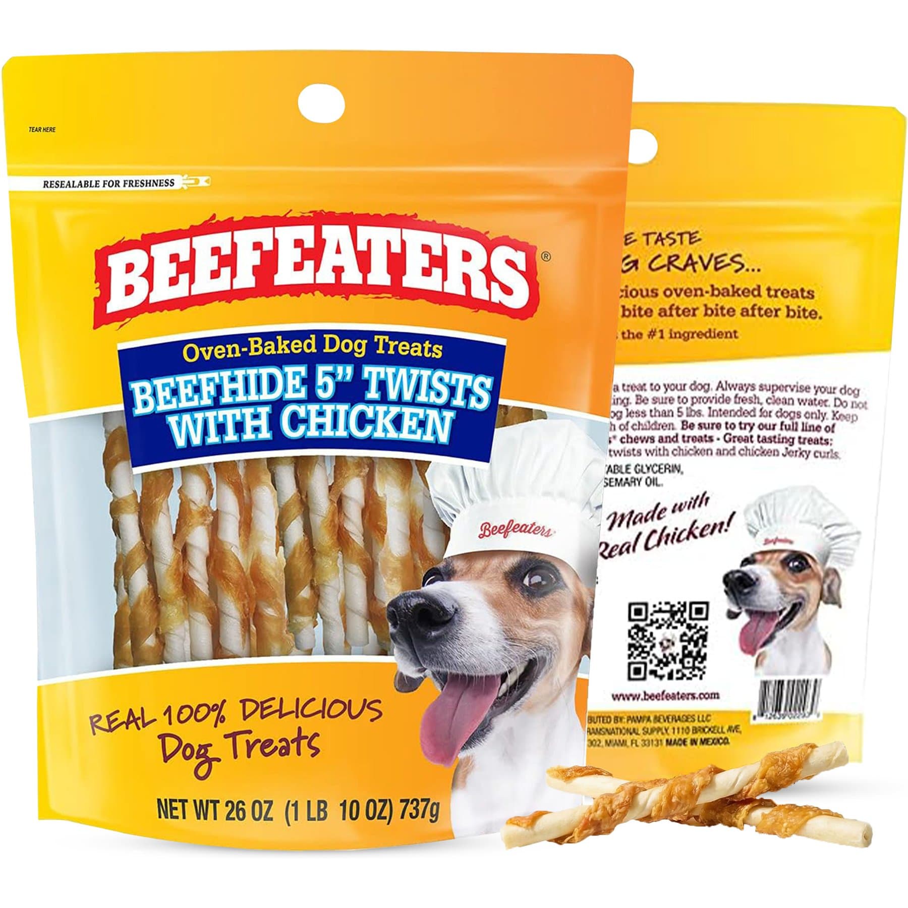 Beefeaters Beefhide Twist 5-inch Chicken Rawhide Dog Chew, 1.41-oz — view 2