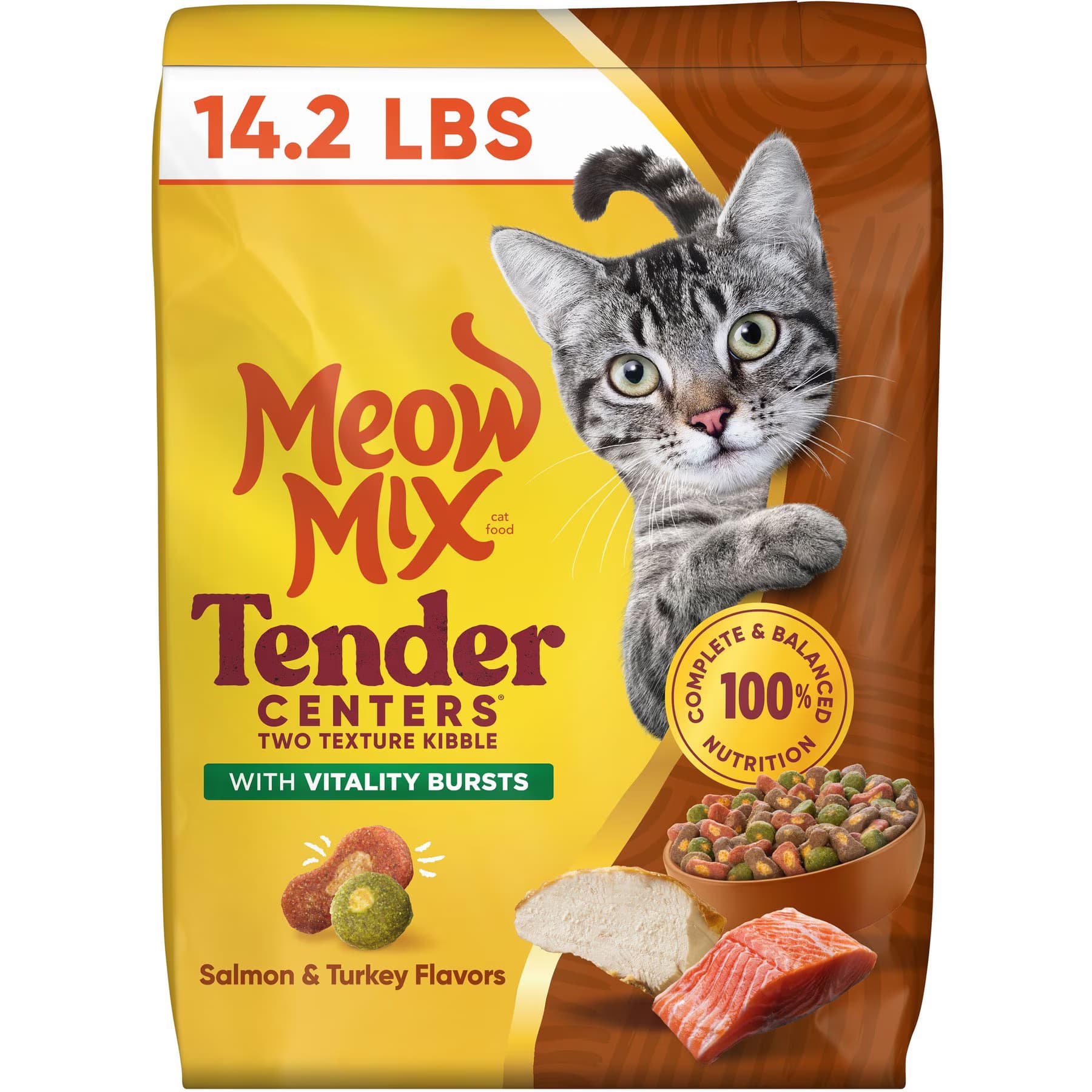 Meow Mix Meow Mix Tender Centers Vitality Bursts Salmon & Turkey Flavored Dry Cat Food