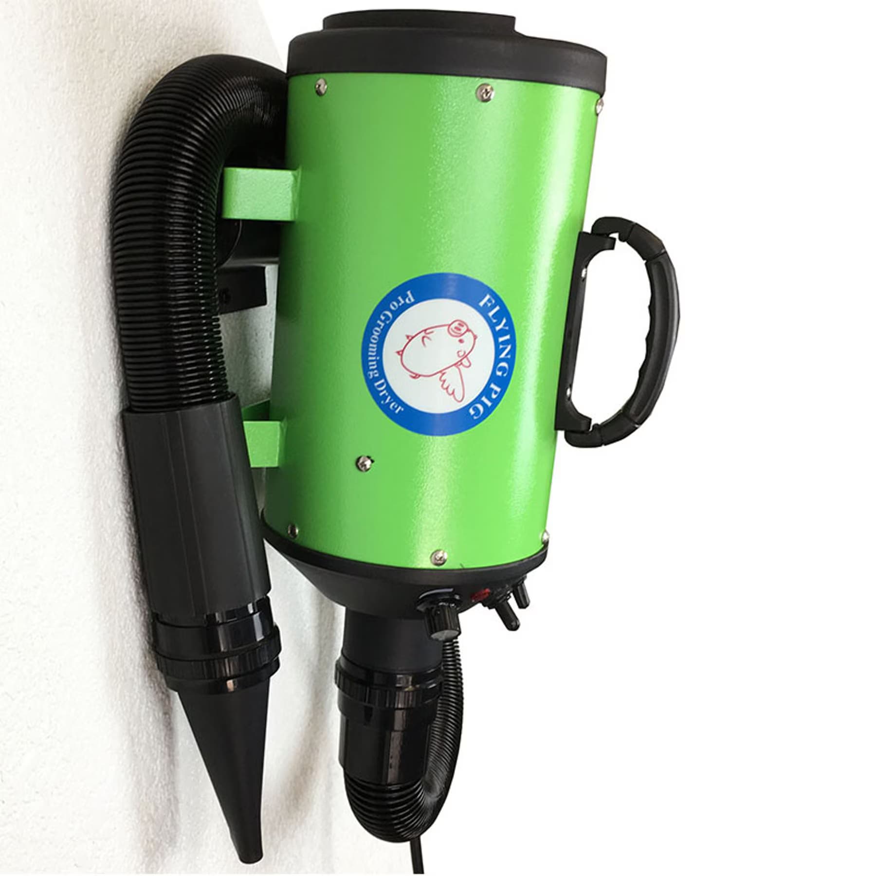 Flying Pig Grooming Flying Pig Grooming One Wall Mount Dog Grooming Dryer, Green