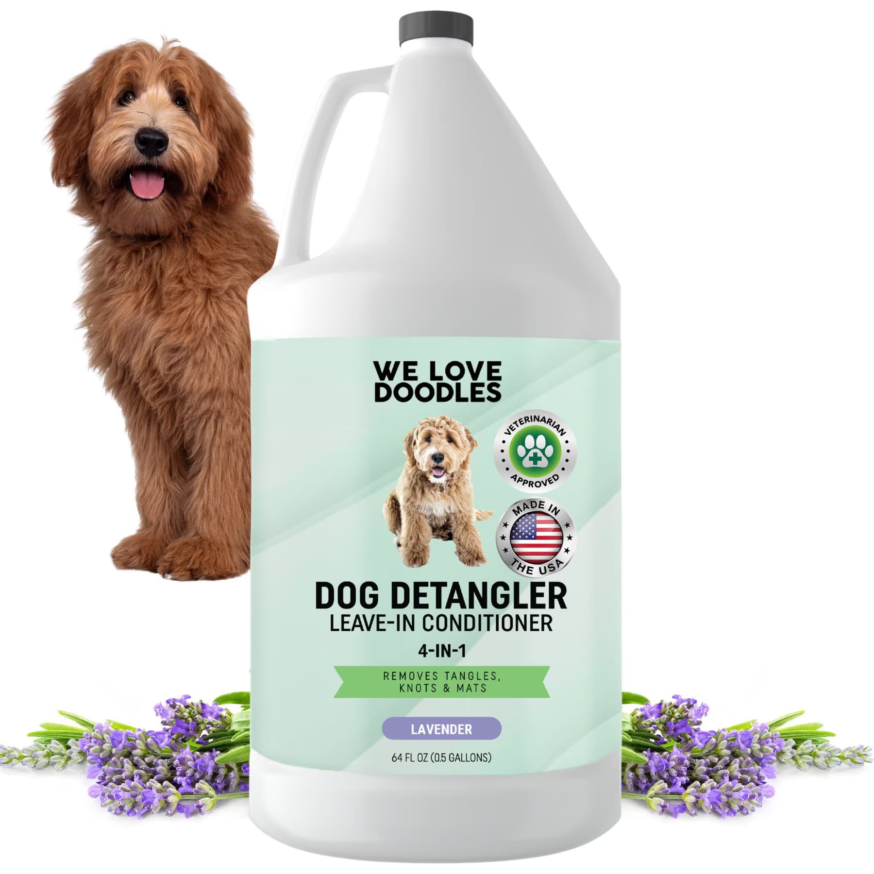 We Love Doodles We Love Doodles 2-in-1 Detangler Lavender Scent Dog Conditioner, 64-fl oz bottle