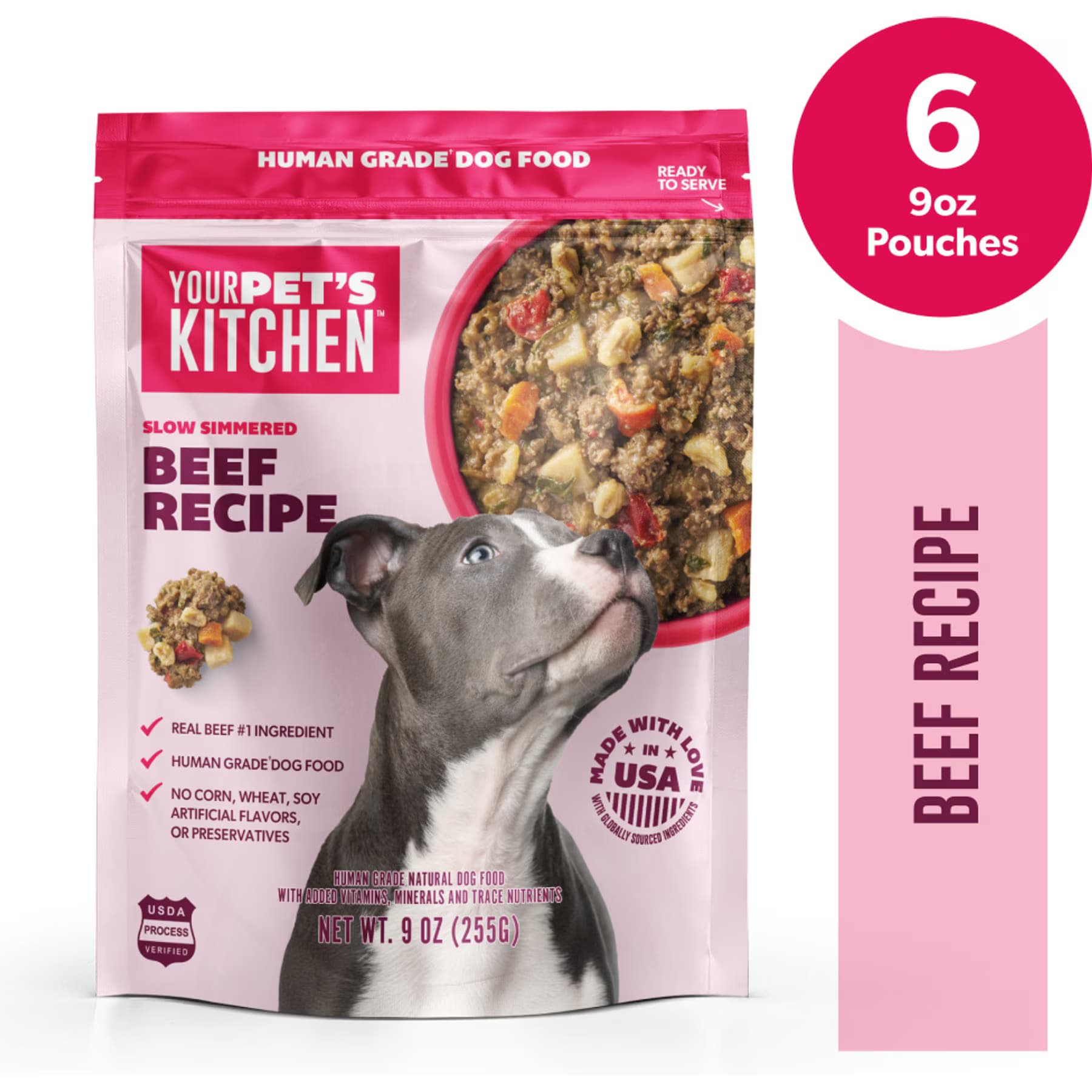 Your Pet's Kitchen Your Pet’s Kitchen Slow Simmered Beef Recipe Human-Grade Wet Dog Food