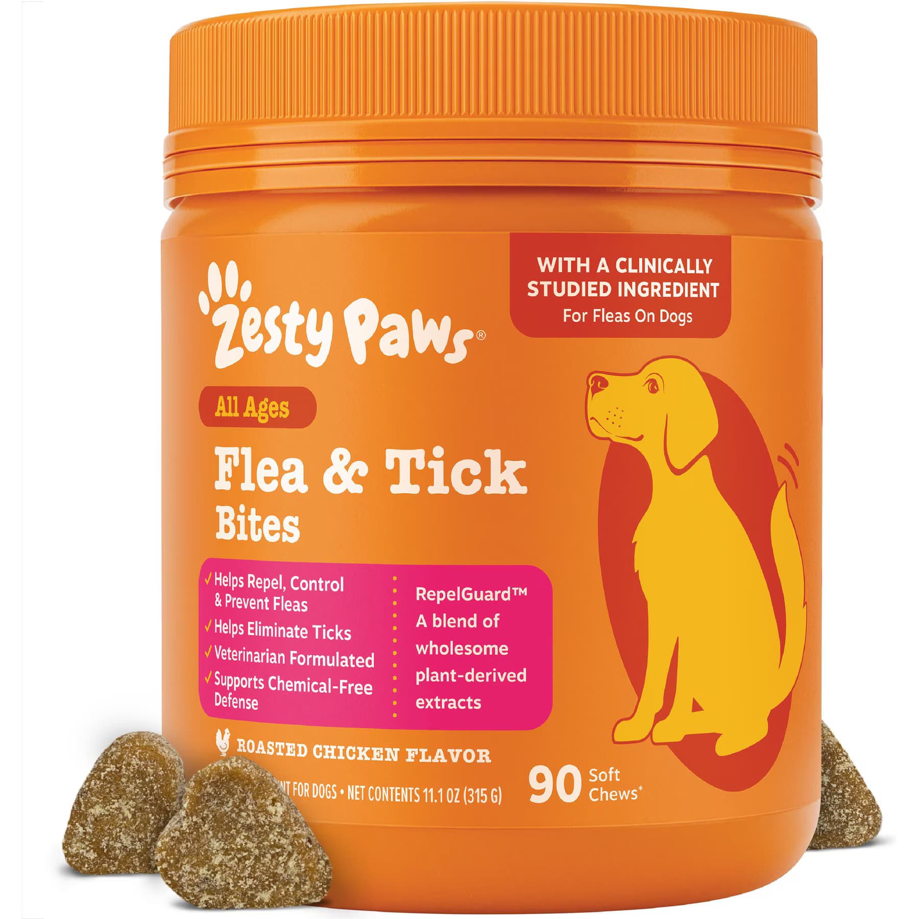 Zesty Paws Zesty Paws Flea & Tick Bites Roasted Chicken Flavored Soft Chews Supplement for Dogs