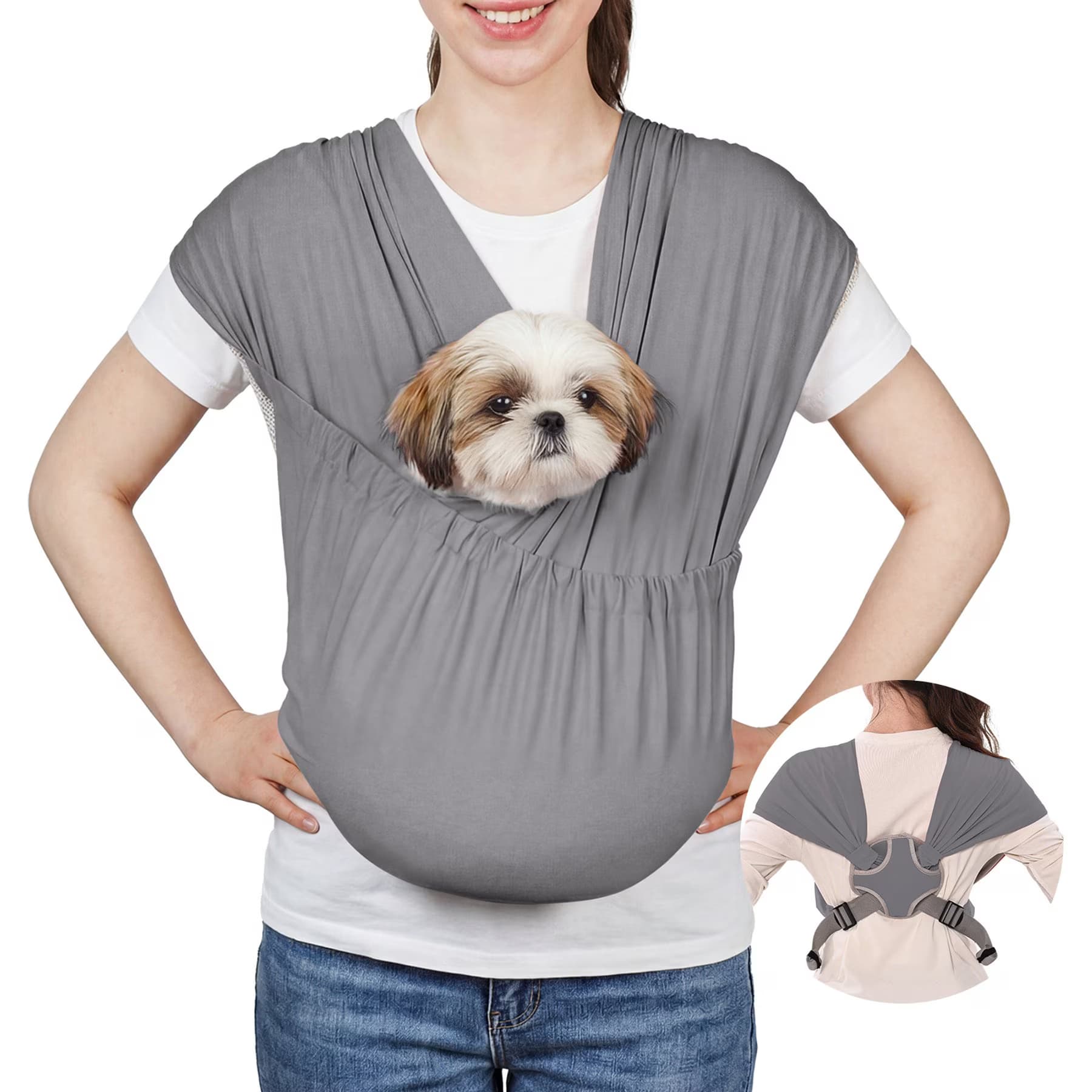 Supet Supet Dog Sling Carrier, Grey, Regular