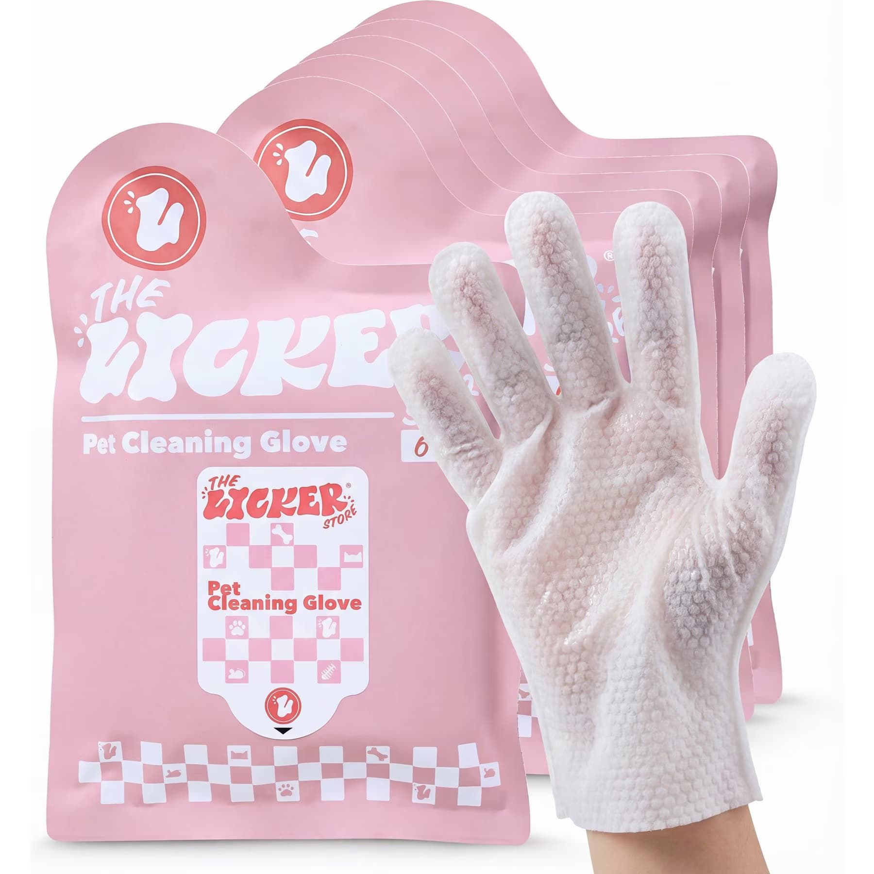 THE LICKER STORE THE LICKER STORE Soft Glove Hypoallergenic Dog & Cat Grooming Wipes