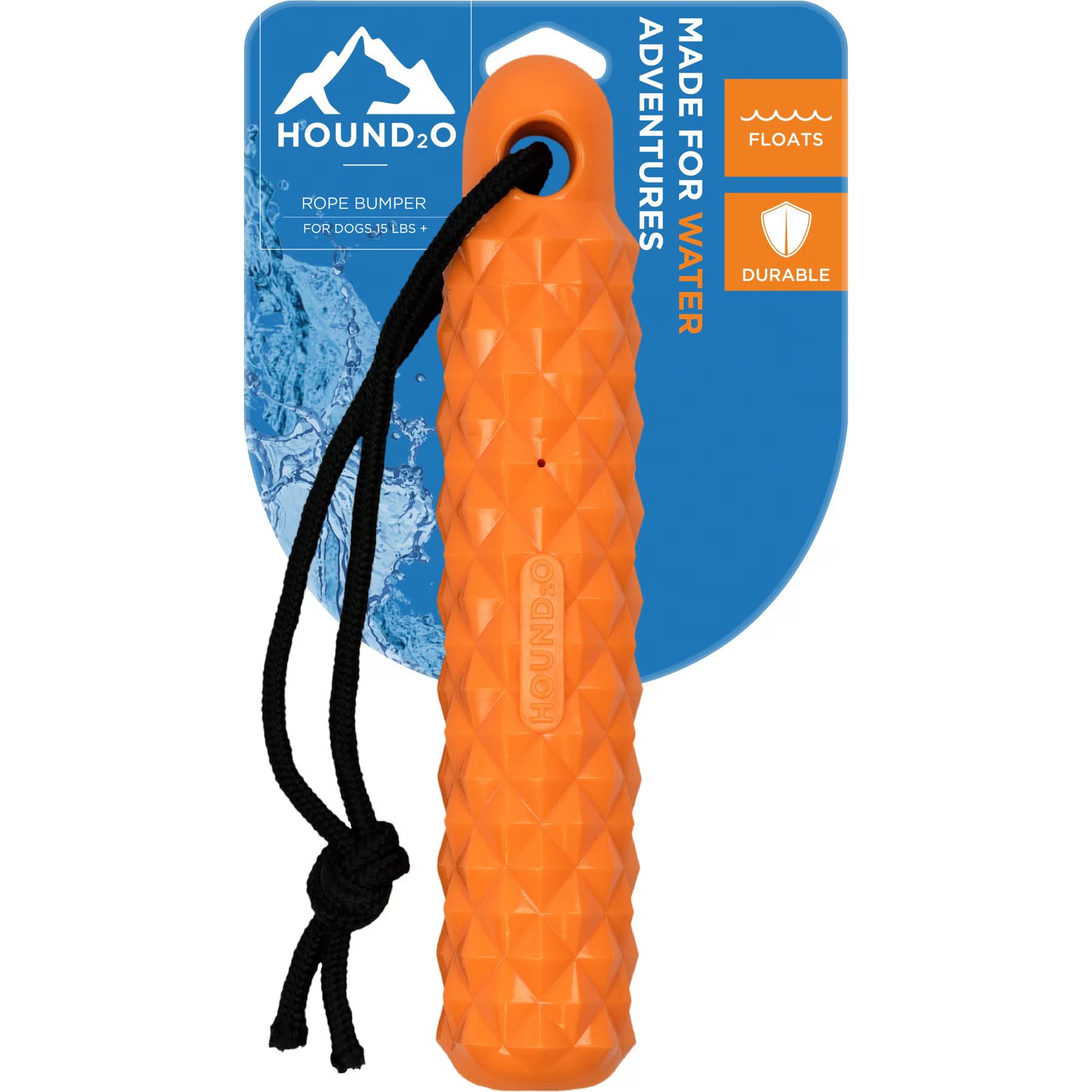 Hound2O Hound2O Rope Bumper Dog Toy, Orange