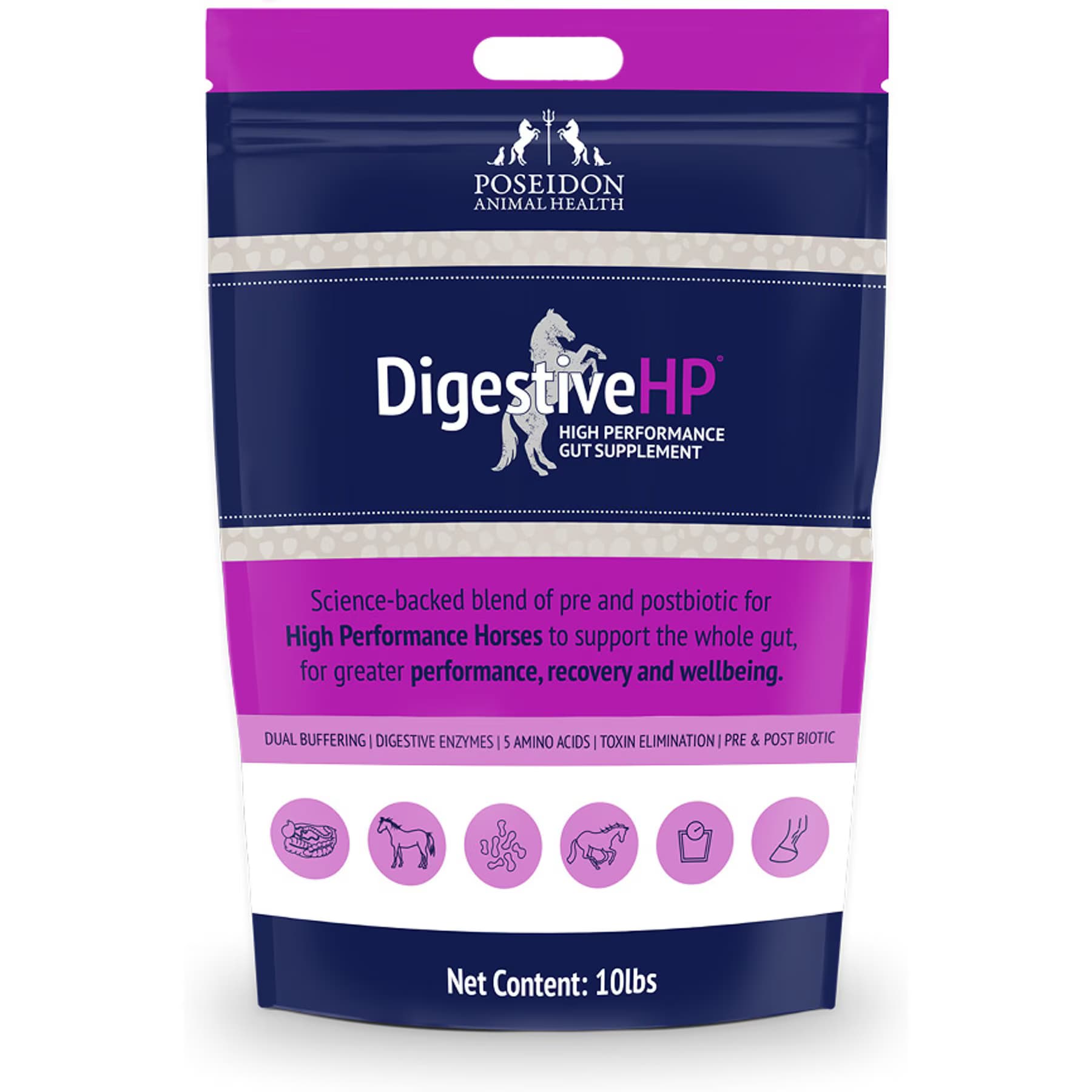 Poseidon Animal Health Poseidon Animal Health DigestiveHP Hindgut Horse Powder Supplement, 40-lb bucket