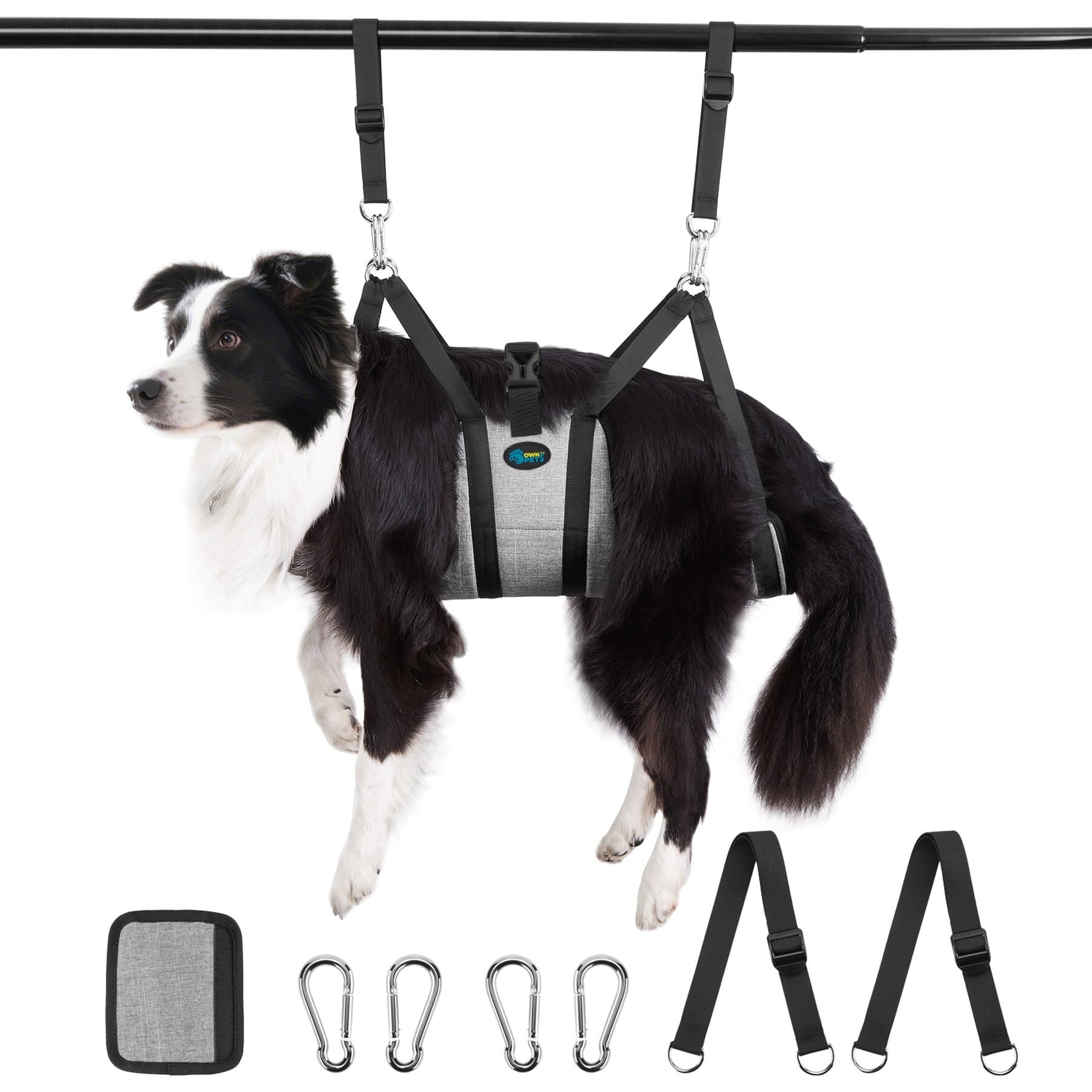 Ownpets Ownpets Pet Grooming Hammock with Carabiners, Medium