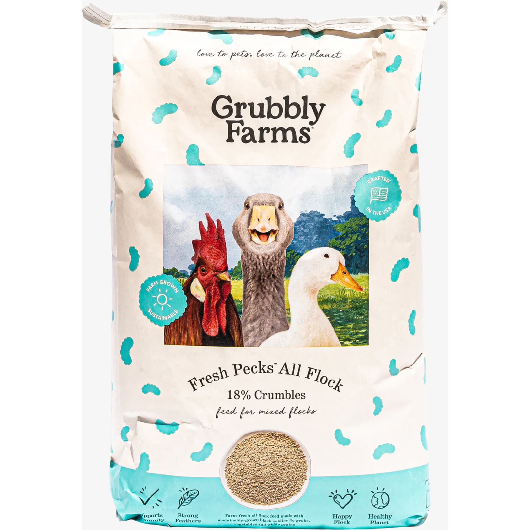 Grubbly Farms Grubbly Farms Fresh Pecks 18% Protein All Flock Crumble Feed