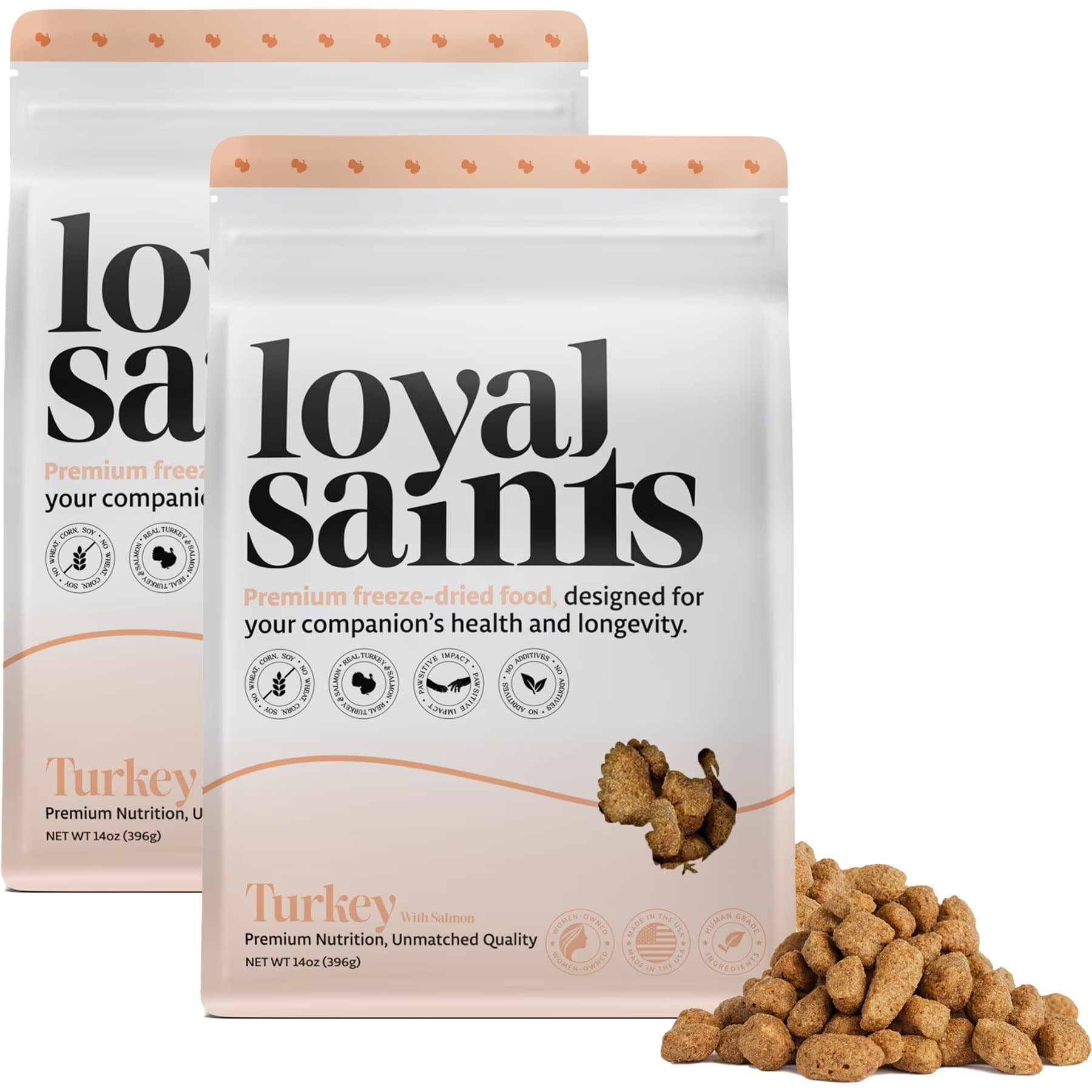 Loyal Saints Loyal Saints Turkey with Salmon Grain-Free Adult Freeze-Dried Dog Food, 28-oz bundle