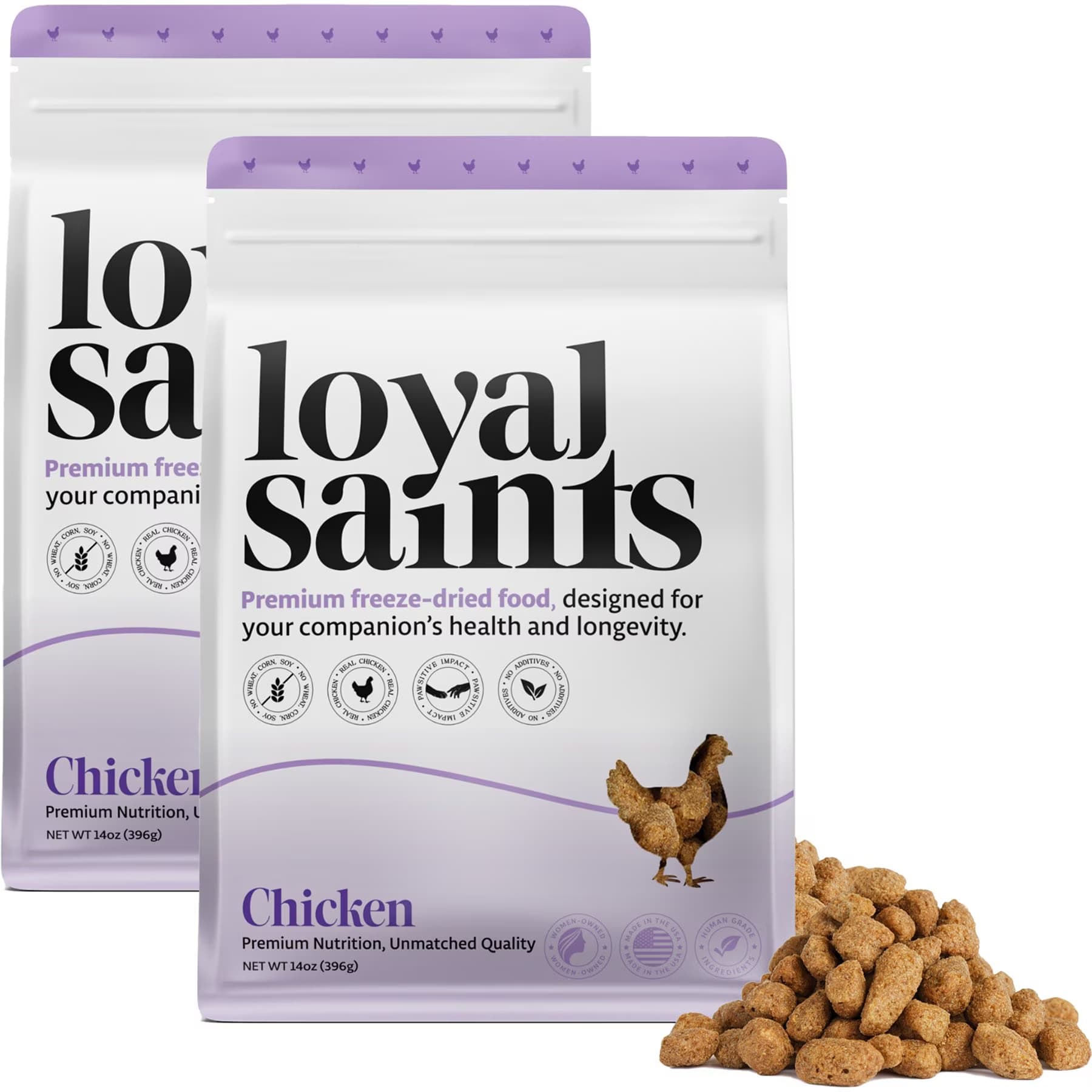 Loyal Saints Loyal Saints Chicken Grain-Free Adult Freeze-Dried Dog Food, 28-oz bundle