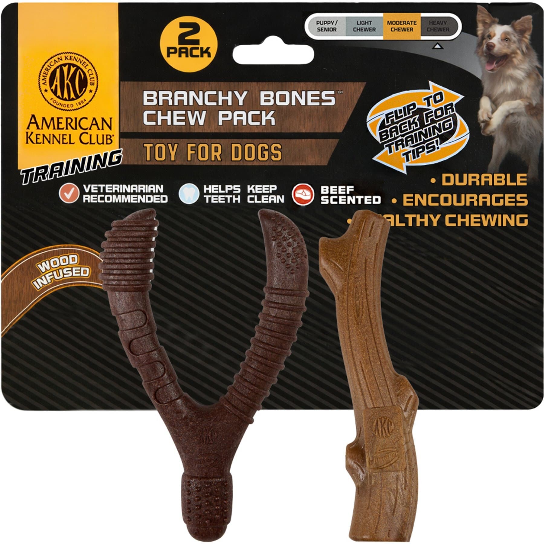 American Kennel Club American Kennel Club Chicken/Beef Scented Training Assorted Dog Chew Toy