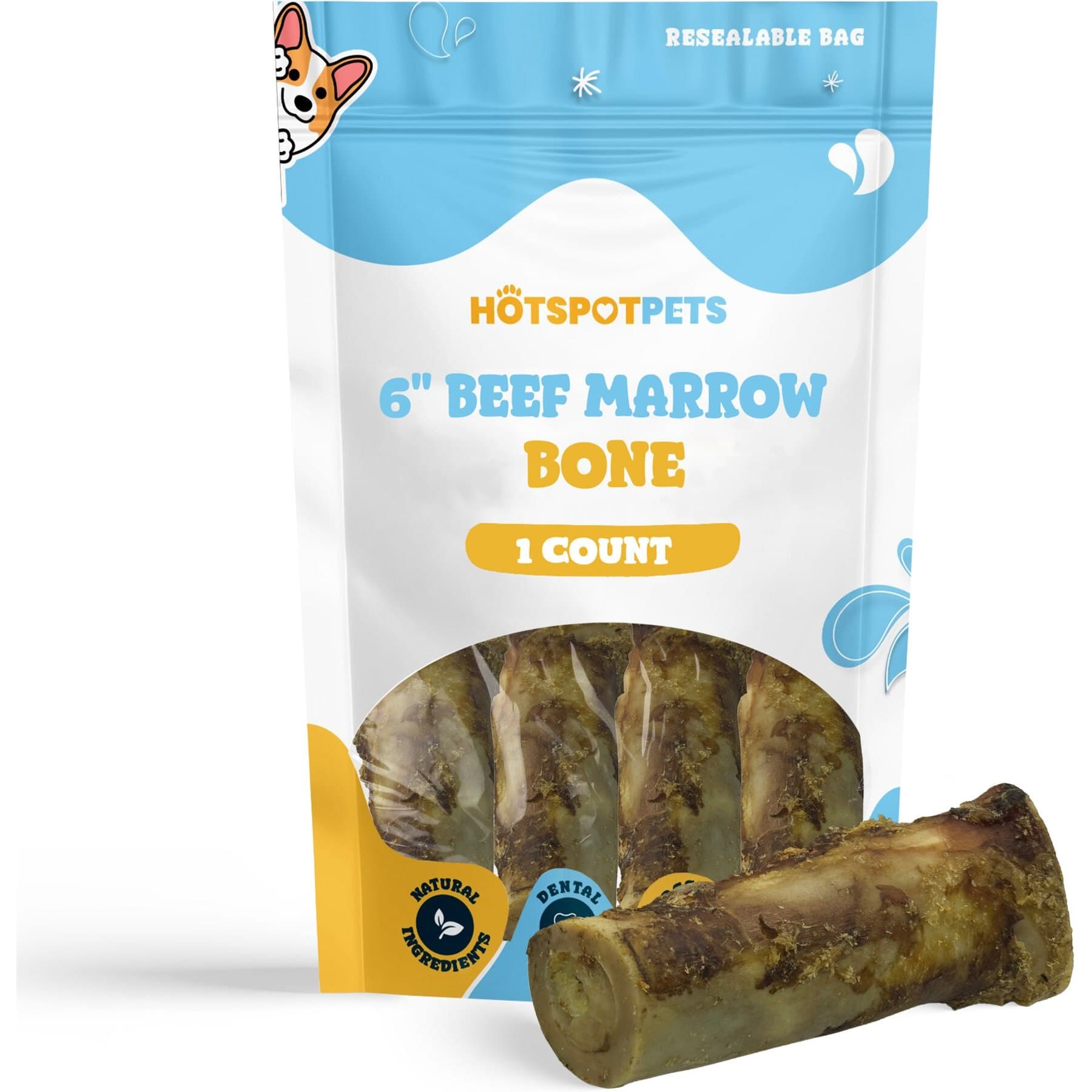 HOTSPOT PETS 6 to 8-in Meaty Beef Center Cut Bone Dog Treats, Large — view 4