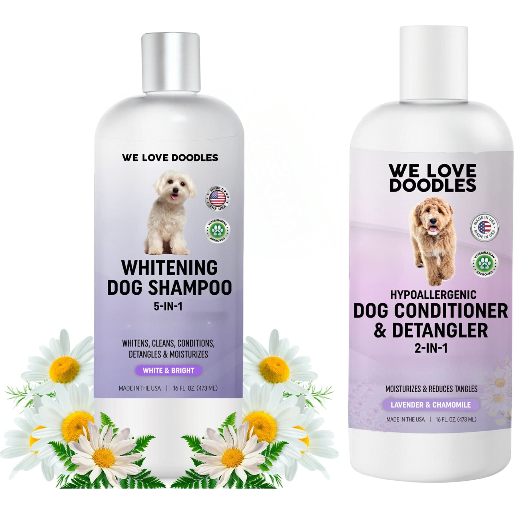 We Love Doodles We Love Doodles Dog Grooming Bundle: Whitening Shampoo, 16-fl oz bottle + 4-in-1 Conditioner & Detangler, 16-fl oz bottle