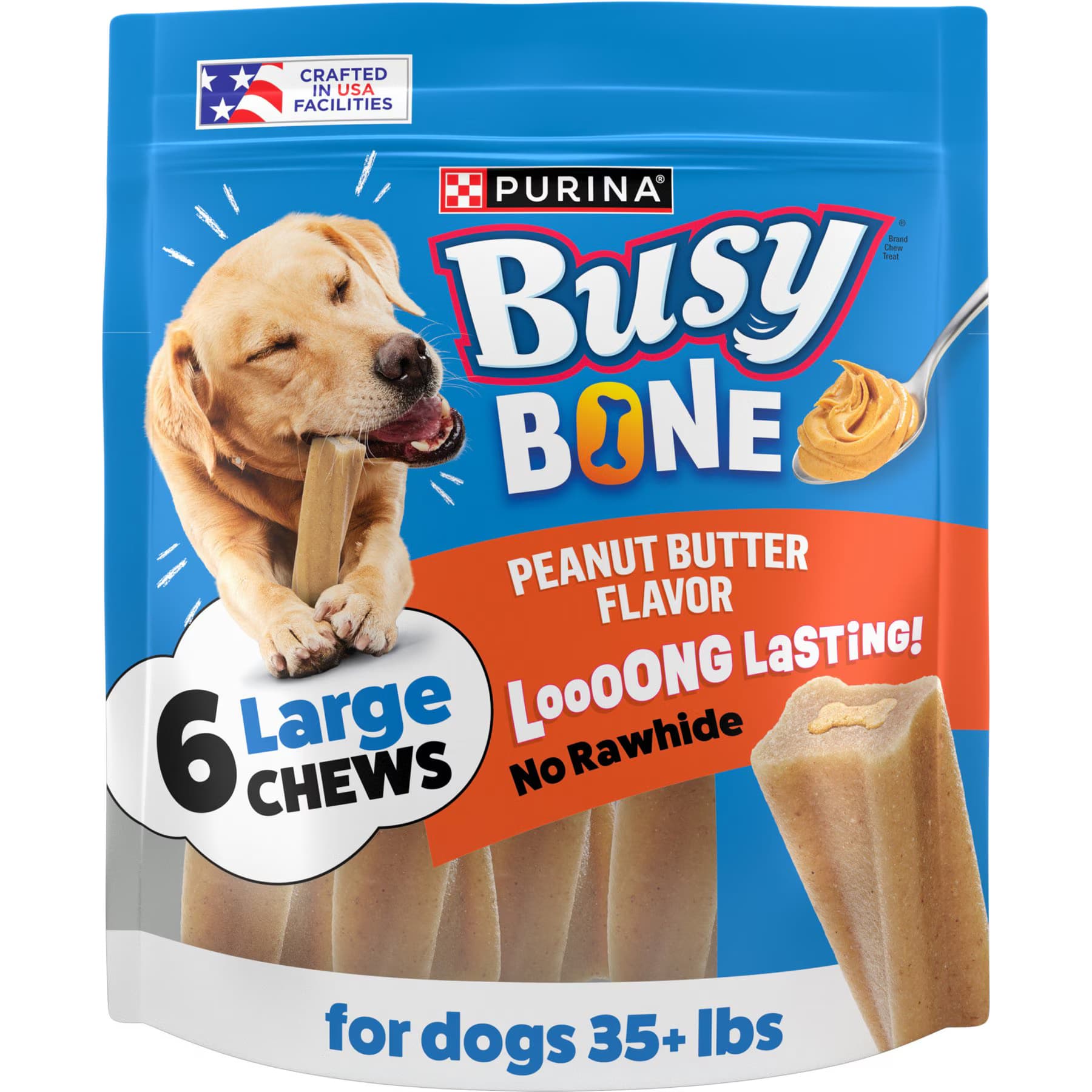Busy Bone Busy Bone Peanut Butter Flavor Long-Lasting Chew Dog Treats