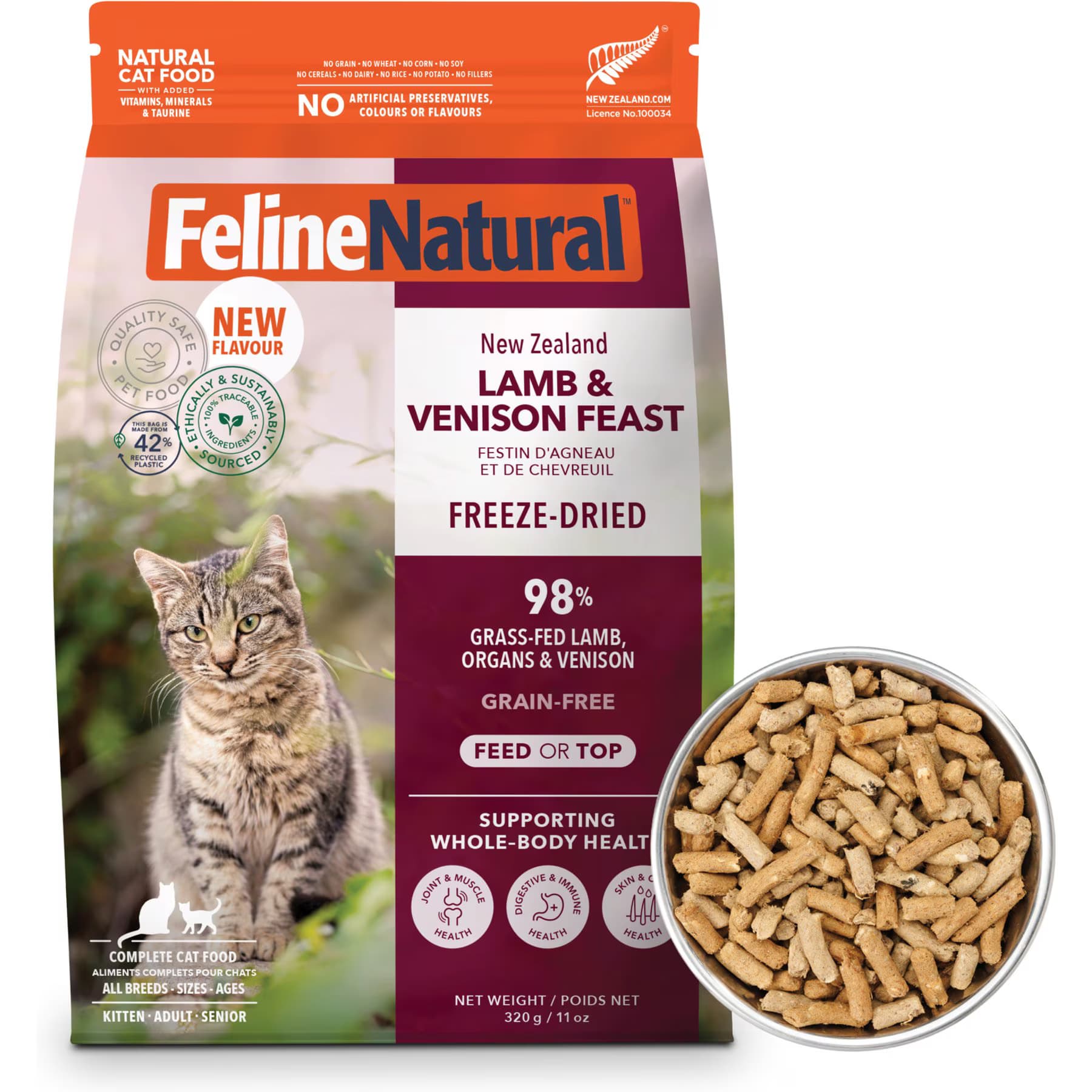 Feline Natural Feline Natural New Zealand Grain-Free Lamb & Venison Feast Freeze-Dried Cat Food