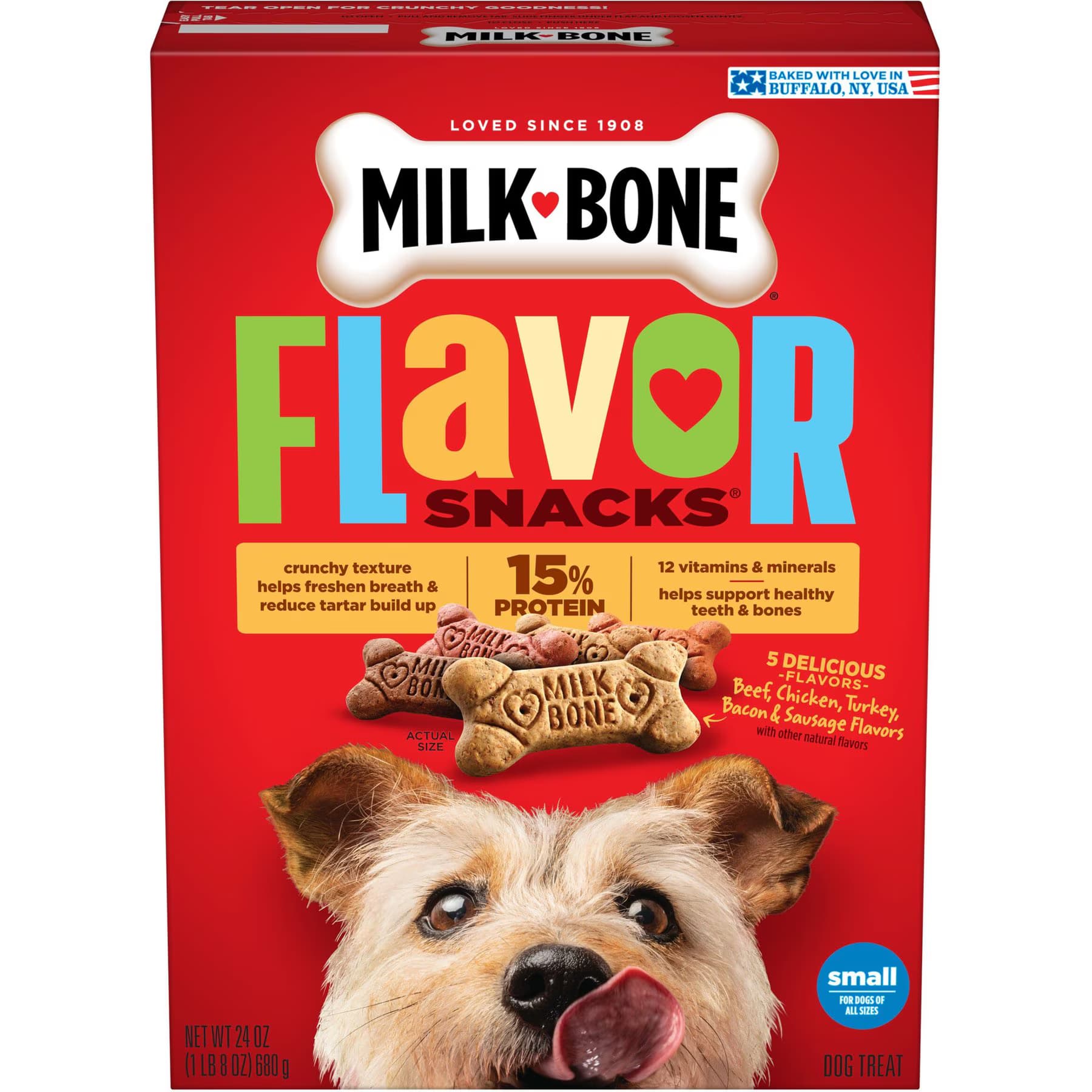 Milk-Bone Flavor Snacks Flavored Crunchy Small Dog Treats, 14-lb bundle — view 4