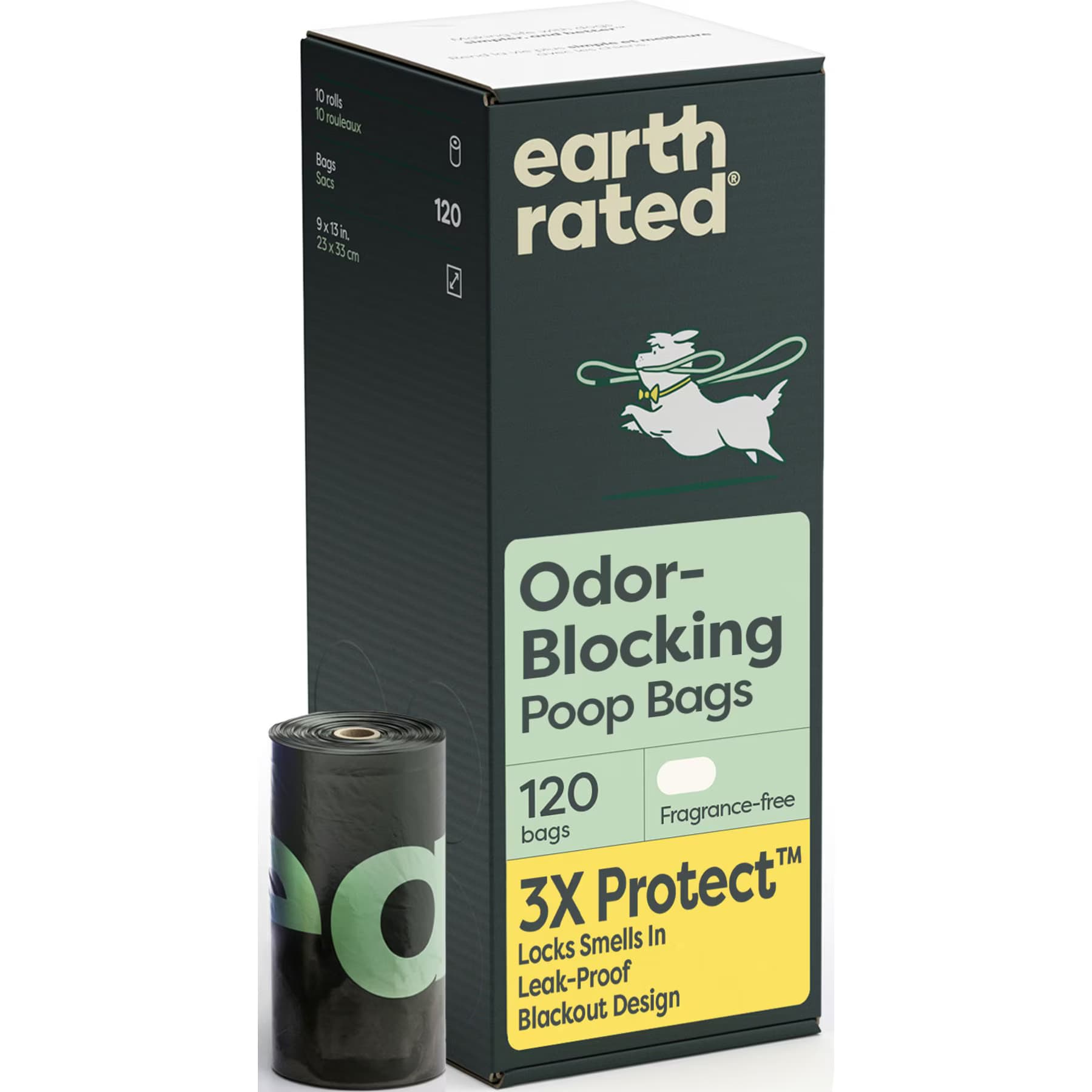 Earth Rated 3X Protect Odor Blocking Leak Proof Dog Poop Bags, Unscented — view 2