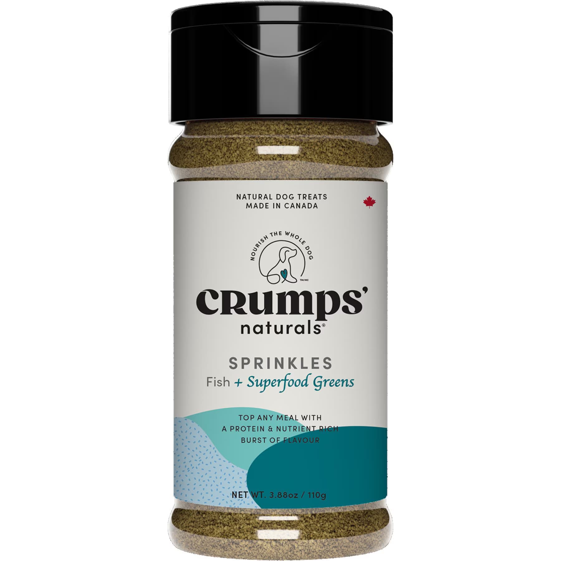 Crumps' Naturals Crumps’ Naturals Superfood Sprinkles Fish Green Dog Food Topper, 3.88-oz jar