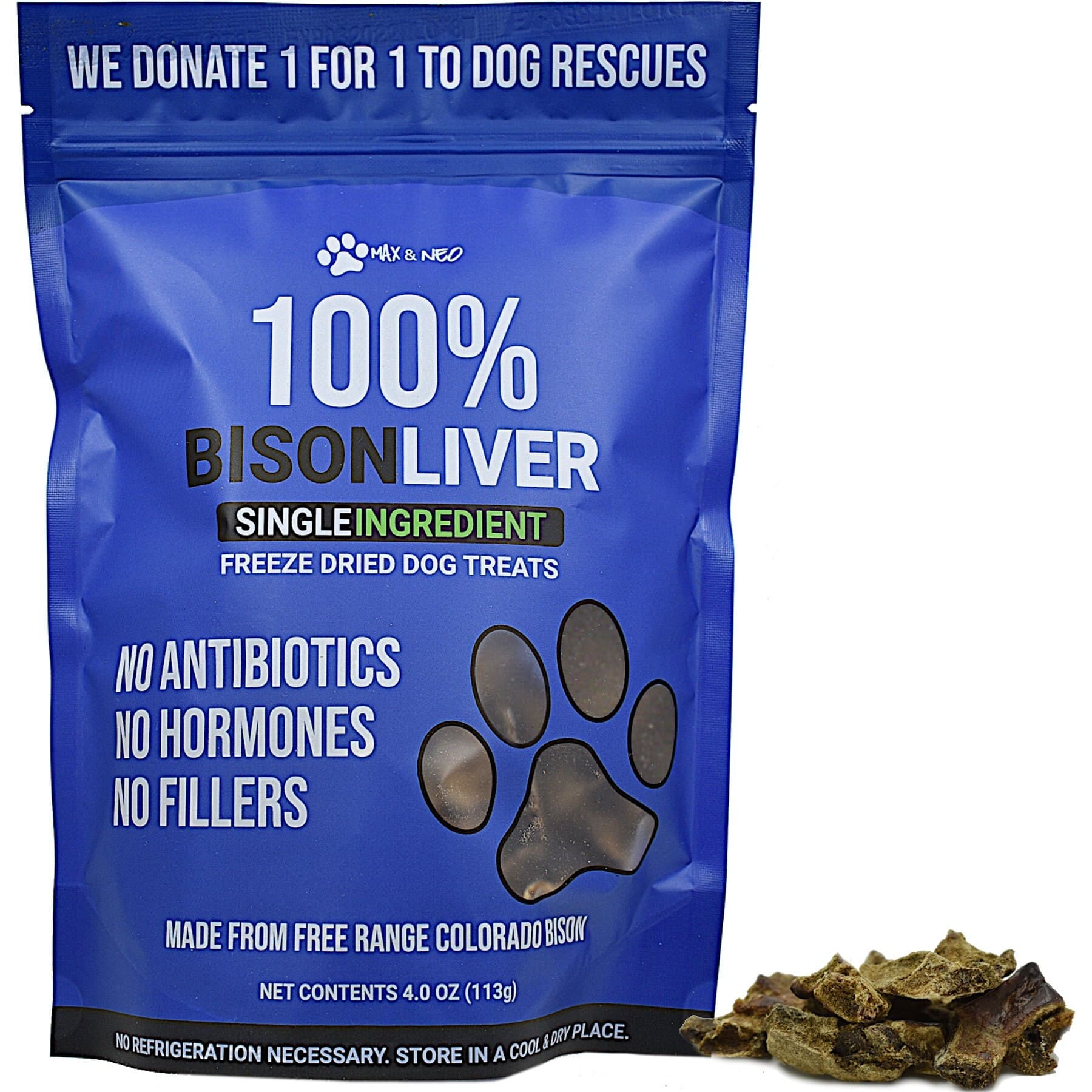 Max and Neo Dog Gear Max and Neo Dog Gear Grain-Free Bison Liver Freeze-Dried Dog Treats