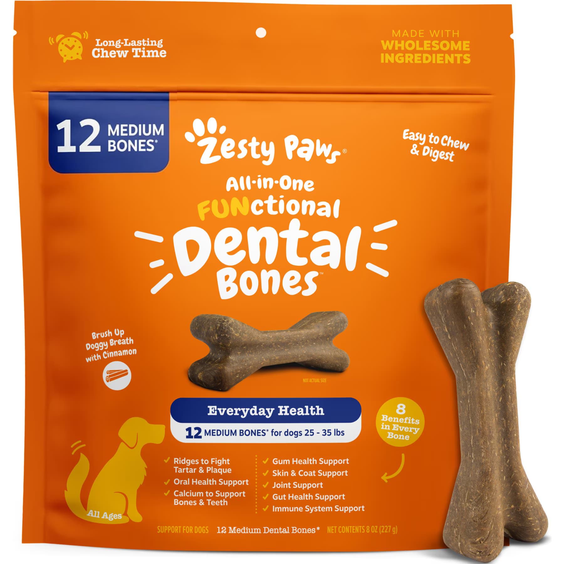 Zesty Paws All-in-One FUNctional Dental Bones Dental Chews for Medium Dogs — view 2