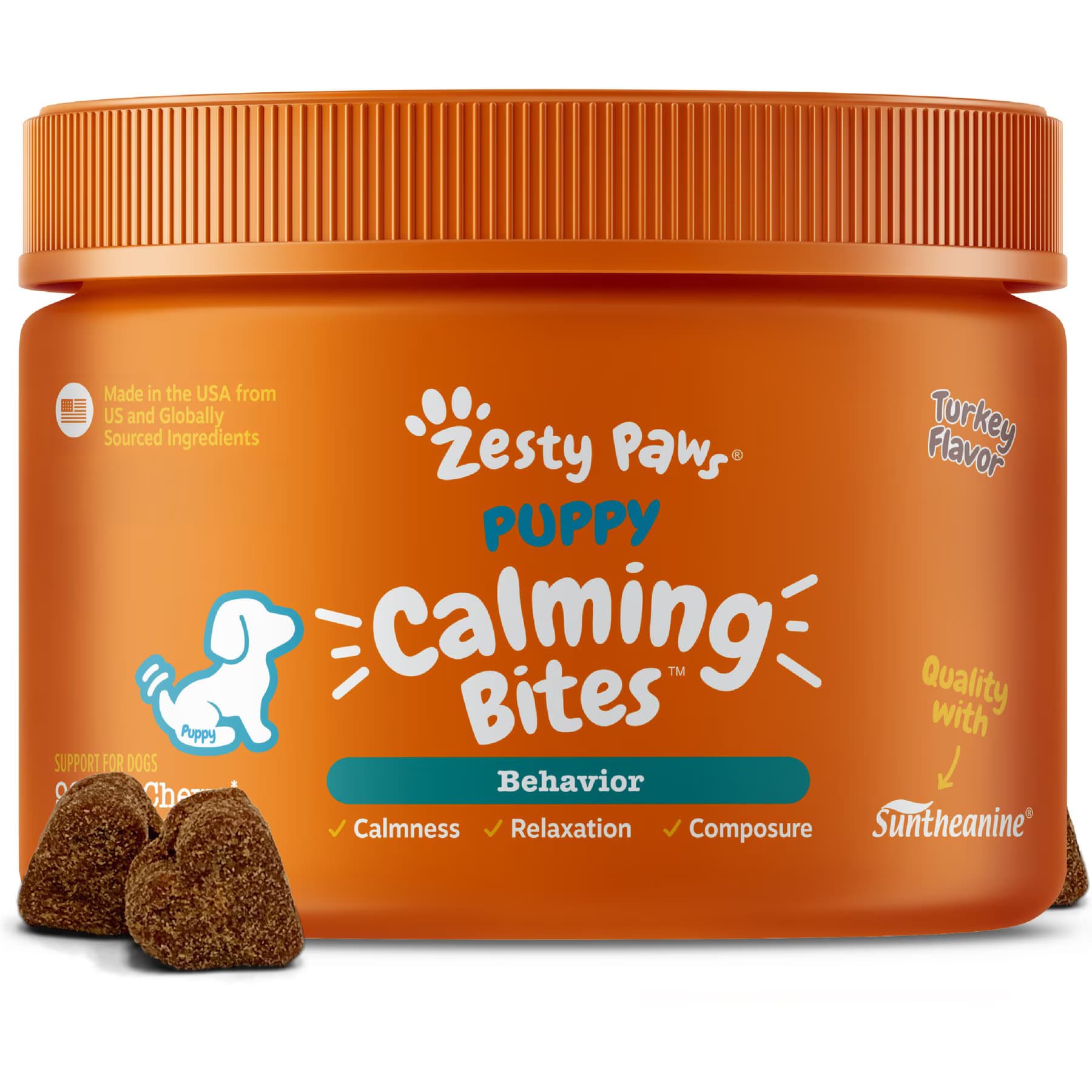 Zesty Paws Zesty Paws Puppy Calming Bites Behavior Turkey Flavor Soft Chews Supplement for Dogs