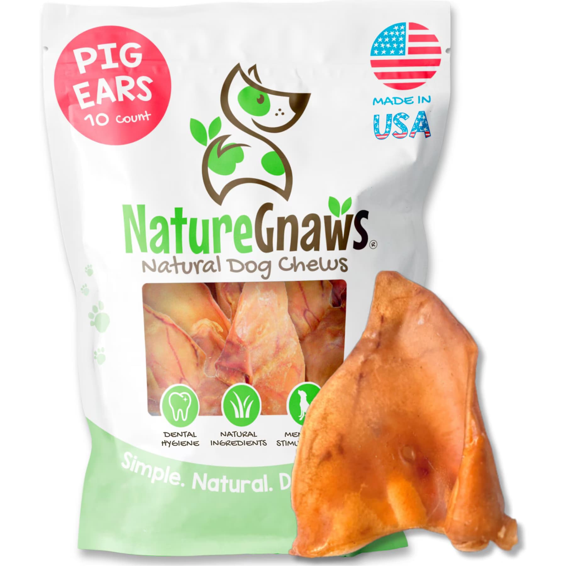 Nature Gnaws Nature Gnaws USA Pig Ears Natural Dog Chew Treats