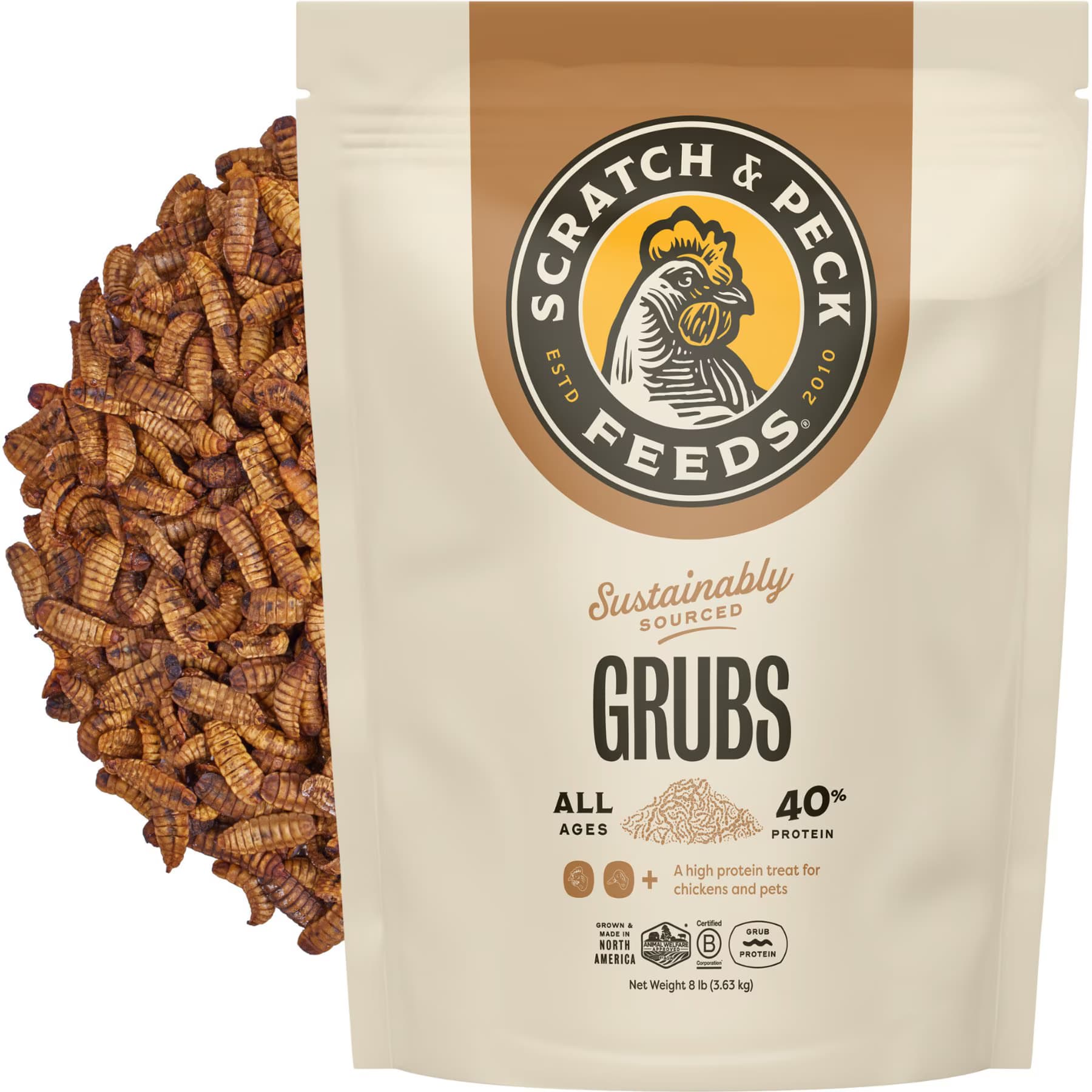 Scratch and Peck Feeds Scratch and Peck Feeds Chicken & Duck Supplemental Treat Dried Black Soldier Fly Larvae Grubs