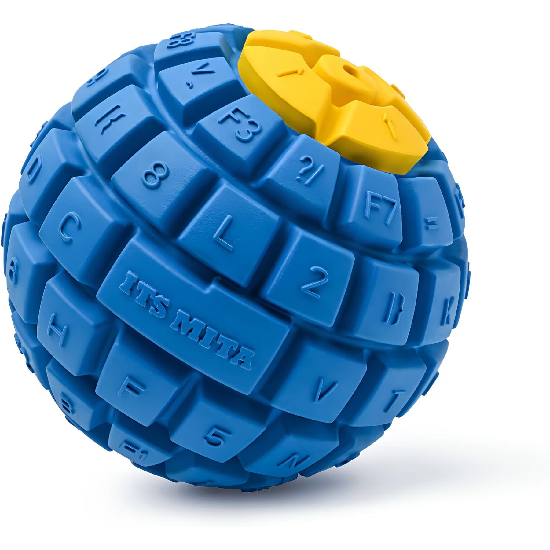 Petopia Petopia Squeaky Keyboard Ball Tough Dog Chew Toy, Blue, Medium
