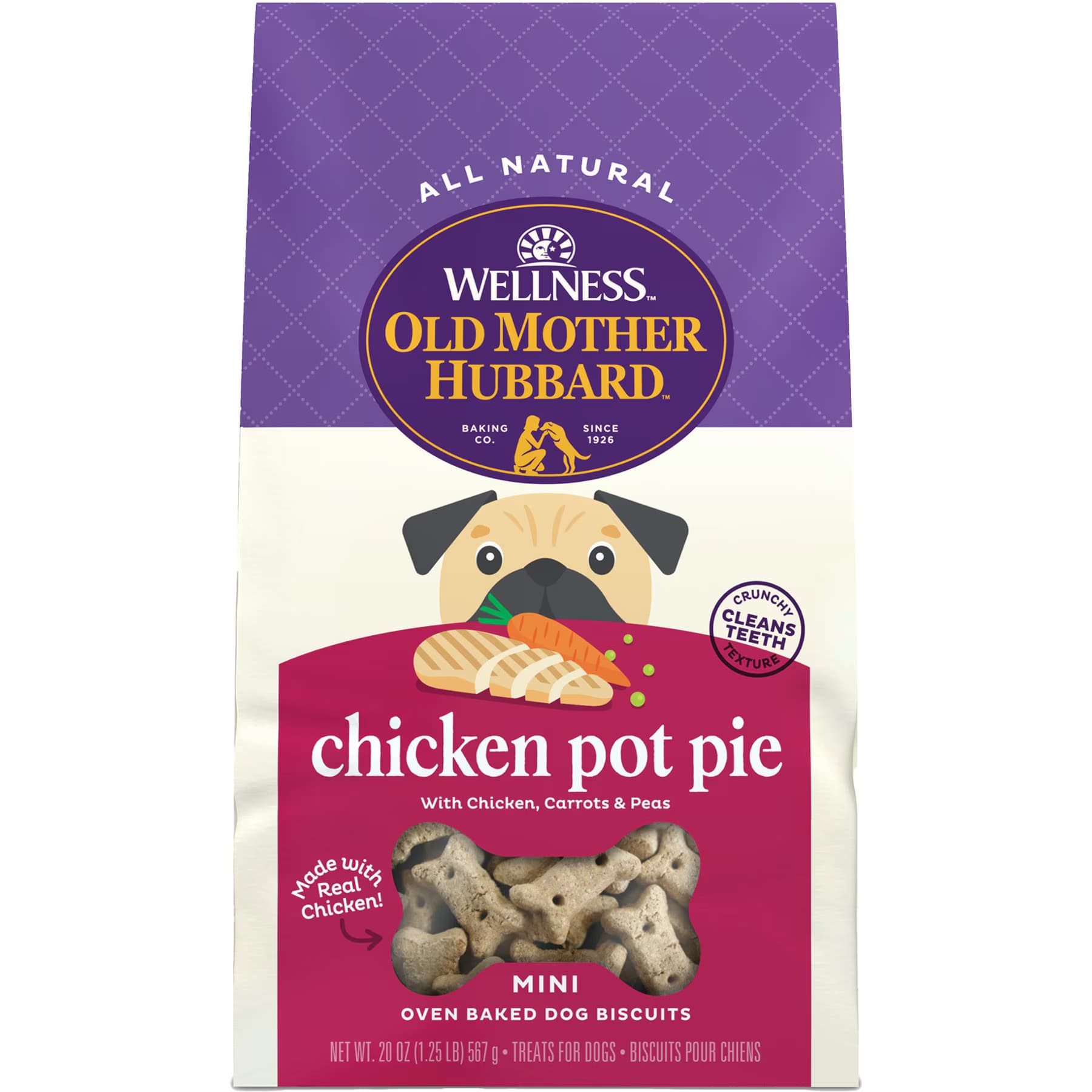Old Mother Hubbard Old Mother Hubbard by Wellness Classic Chicken Pot Pie Natural Mini Oven-Baked Biscuits Dog Treats