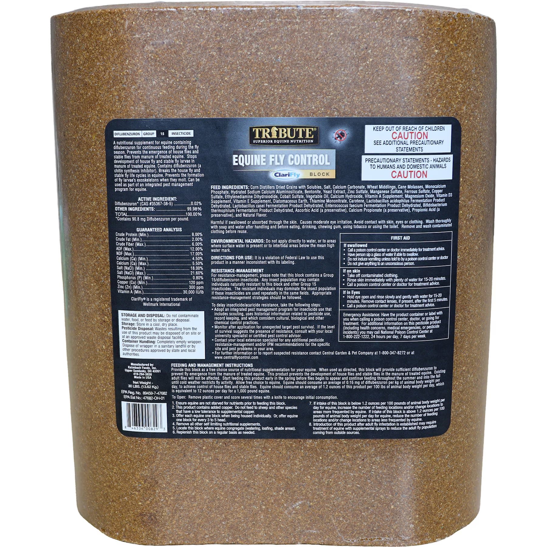 Tribute Equine Nutrition Tribute Equine Nutrition Equine Fly Control Block Horse Supplement, 30-lb block