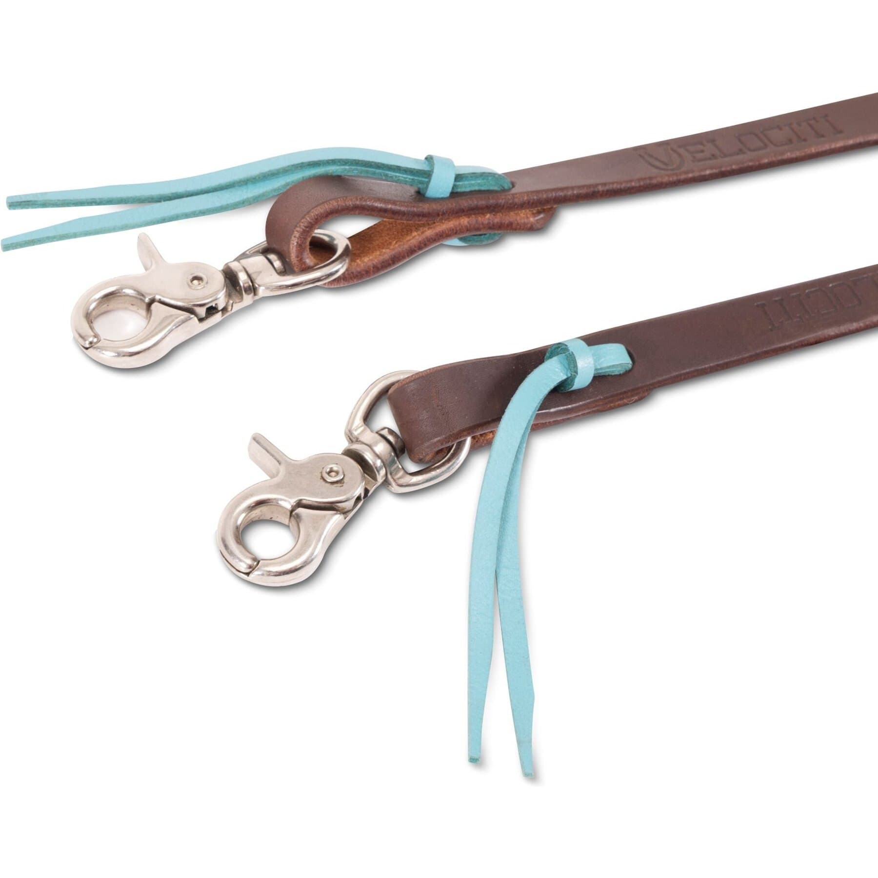 Shires Equestrian Shires Equestrian Velociti Roper Horse Rein, 5/8-in x 8-ft, Dark Oil/Turquoise