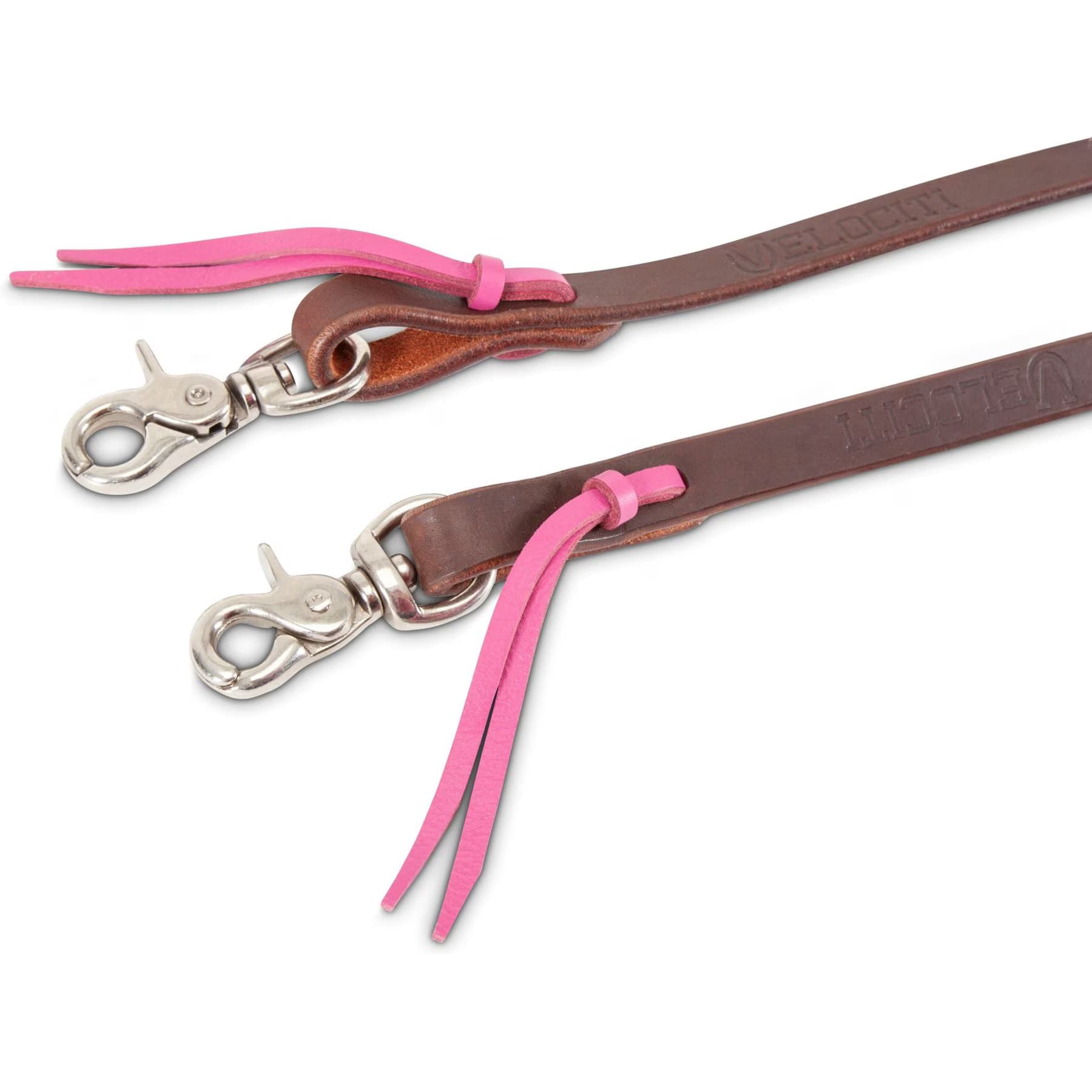 Shires Equestrian Shires Equestrian Velociti Roper Horse Rein, 5/8-in x 8-ft, Dark Oil/Pink