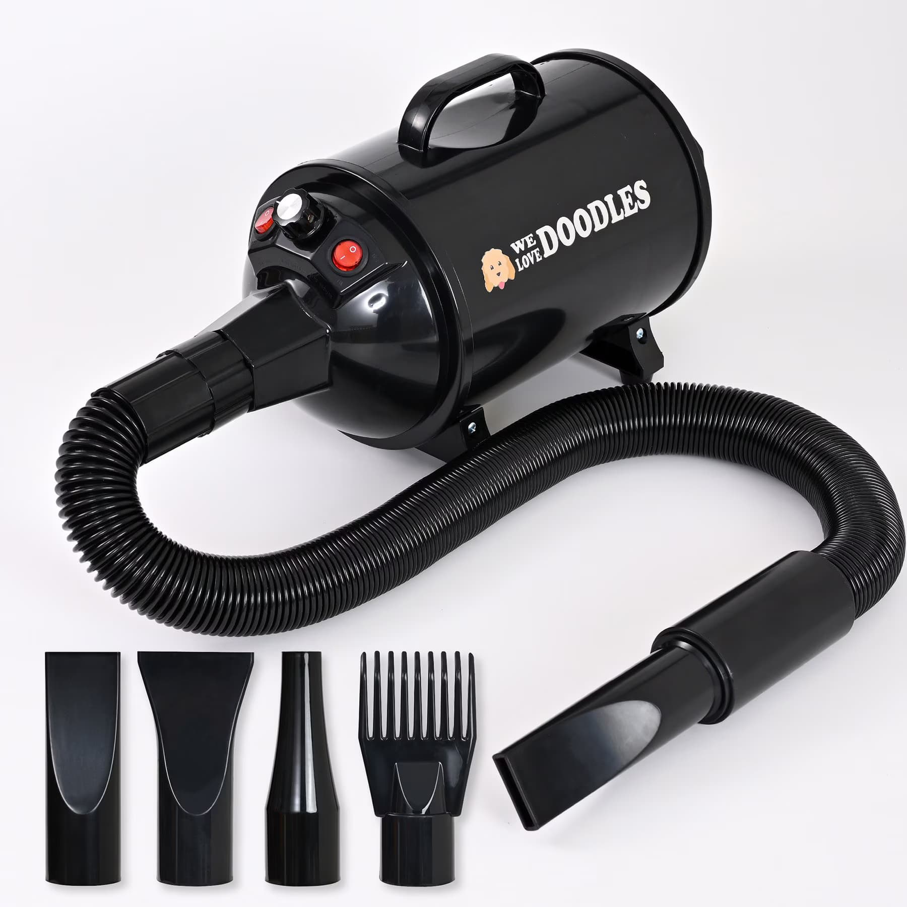 We Love Doodles We Love Doodles Professional Grooming Quiet Fast-Drying 5 Piece Dog Dryer, White