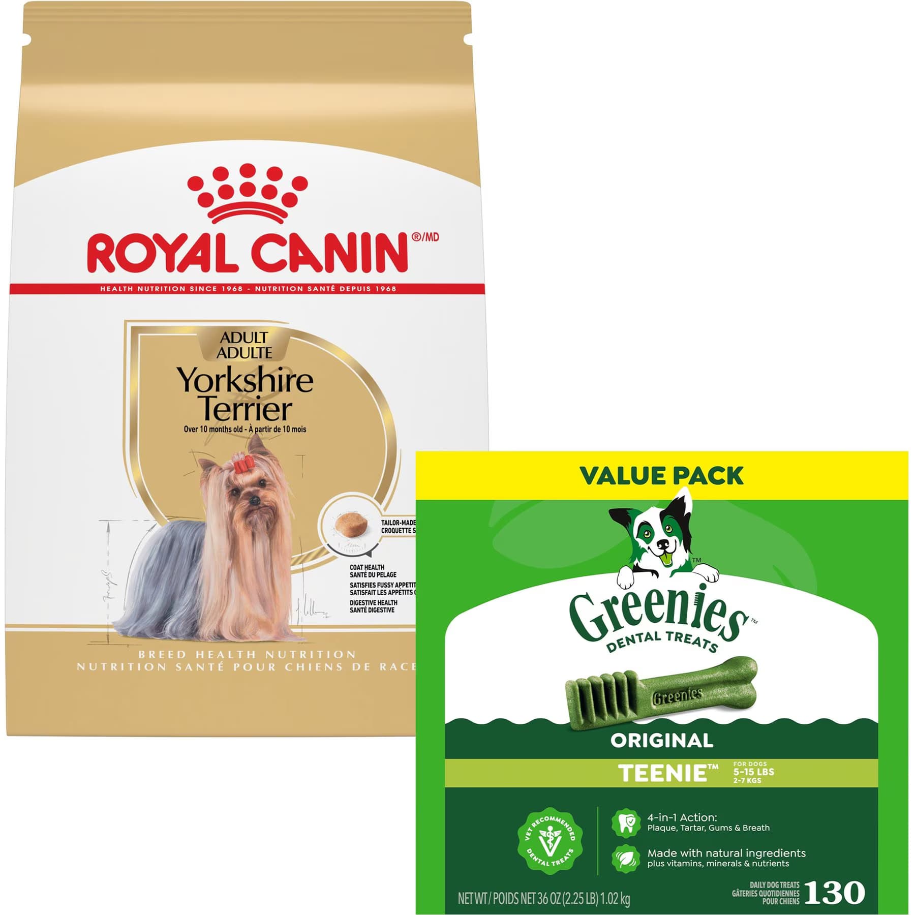Greenies||Royal Canin Royal Canin Yorkshire Terrier Adult Dry Food + Greenies Teenie Dental Dog Treats
