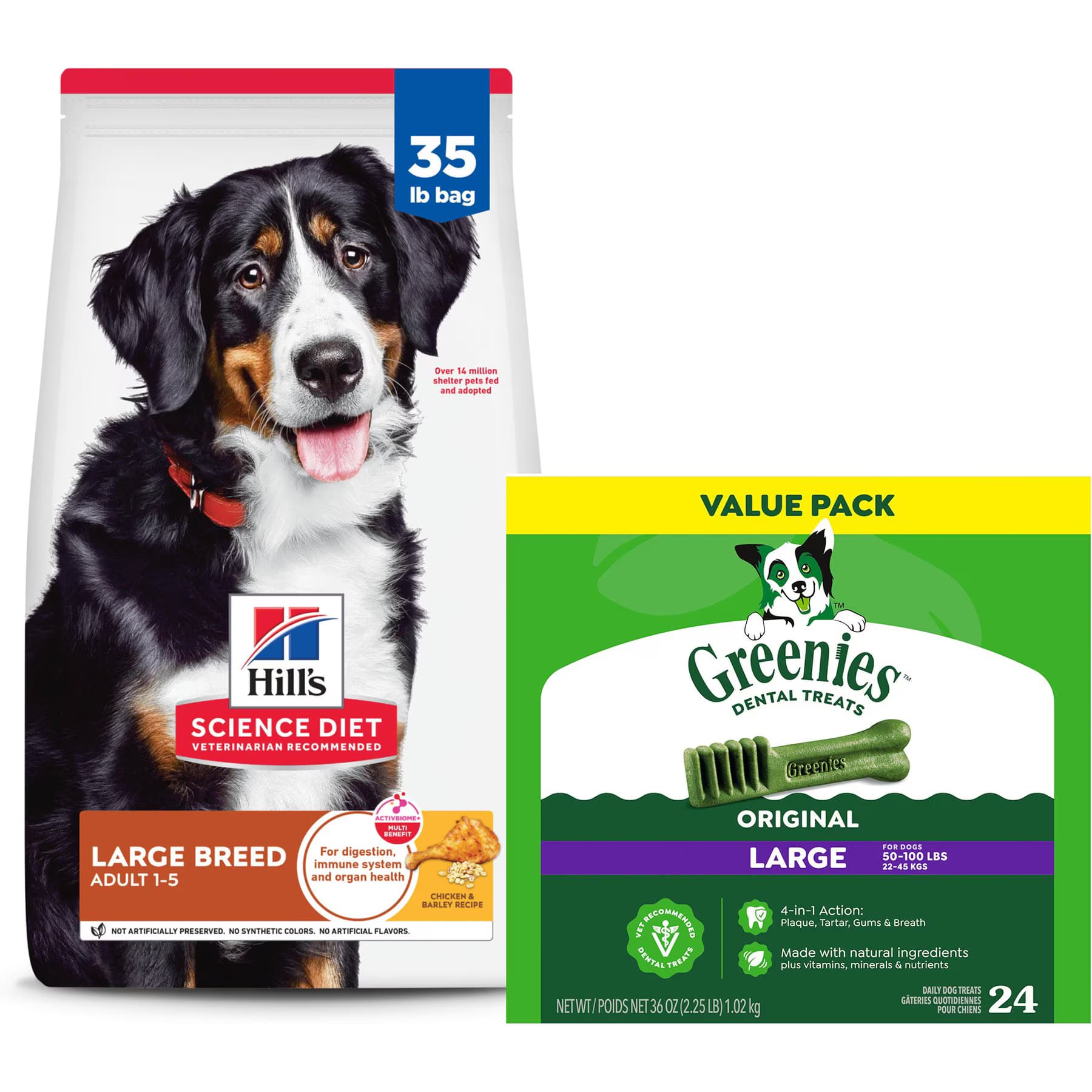Greenies||Hill's Science Diet Hill’s Science Diet Adult Large Breed Dry Food + Greenies Large Dental Dog Treats