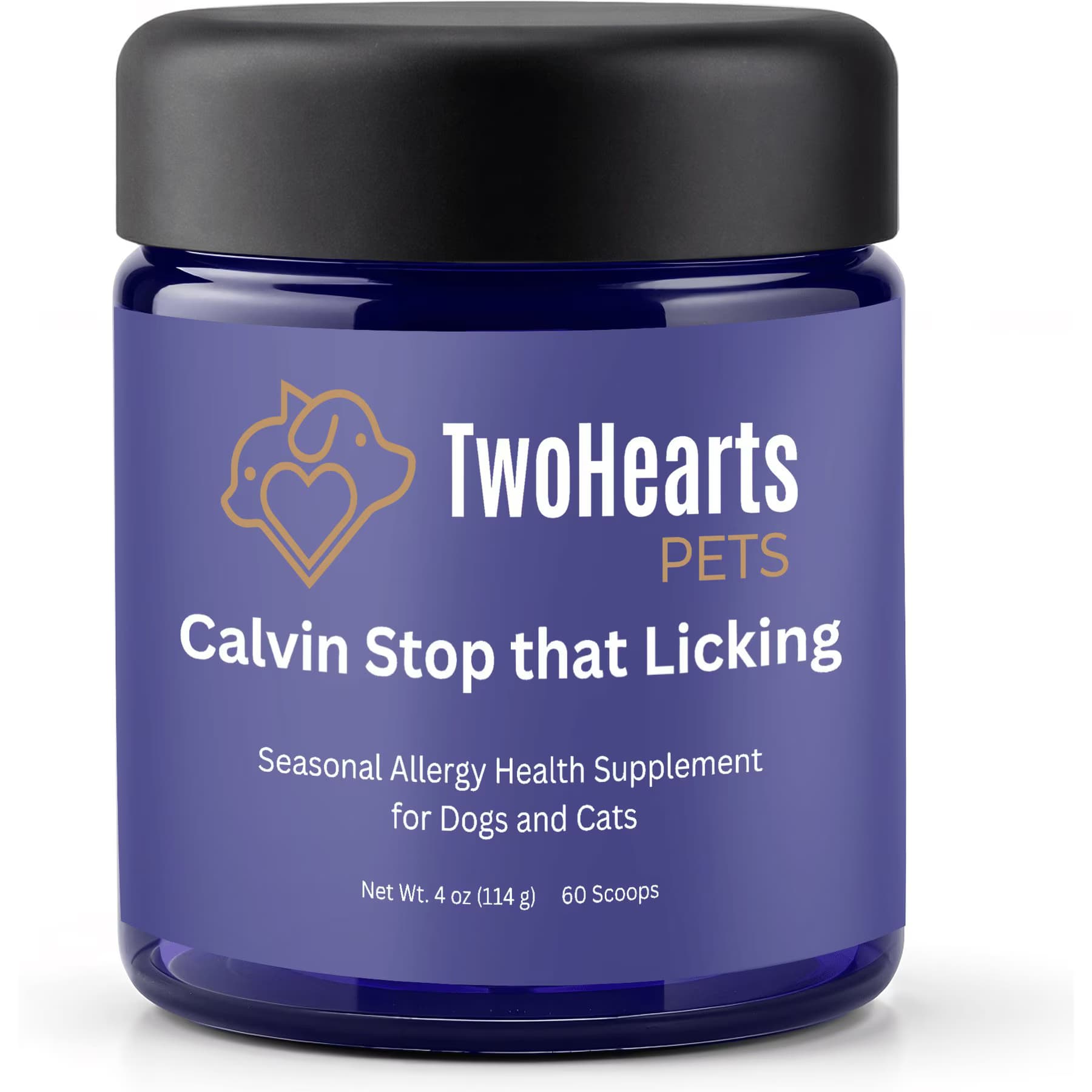 TwoHearts Pets TwoHearts Pets Calvin’s Stop-That-Licking Allergy Relief Powdered Supplements for Dogs & Cats