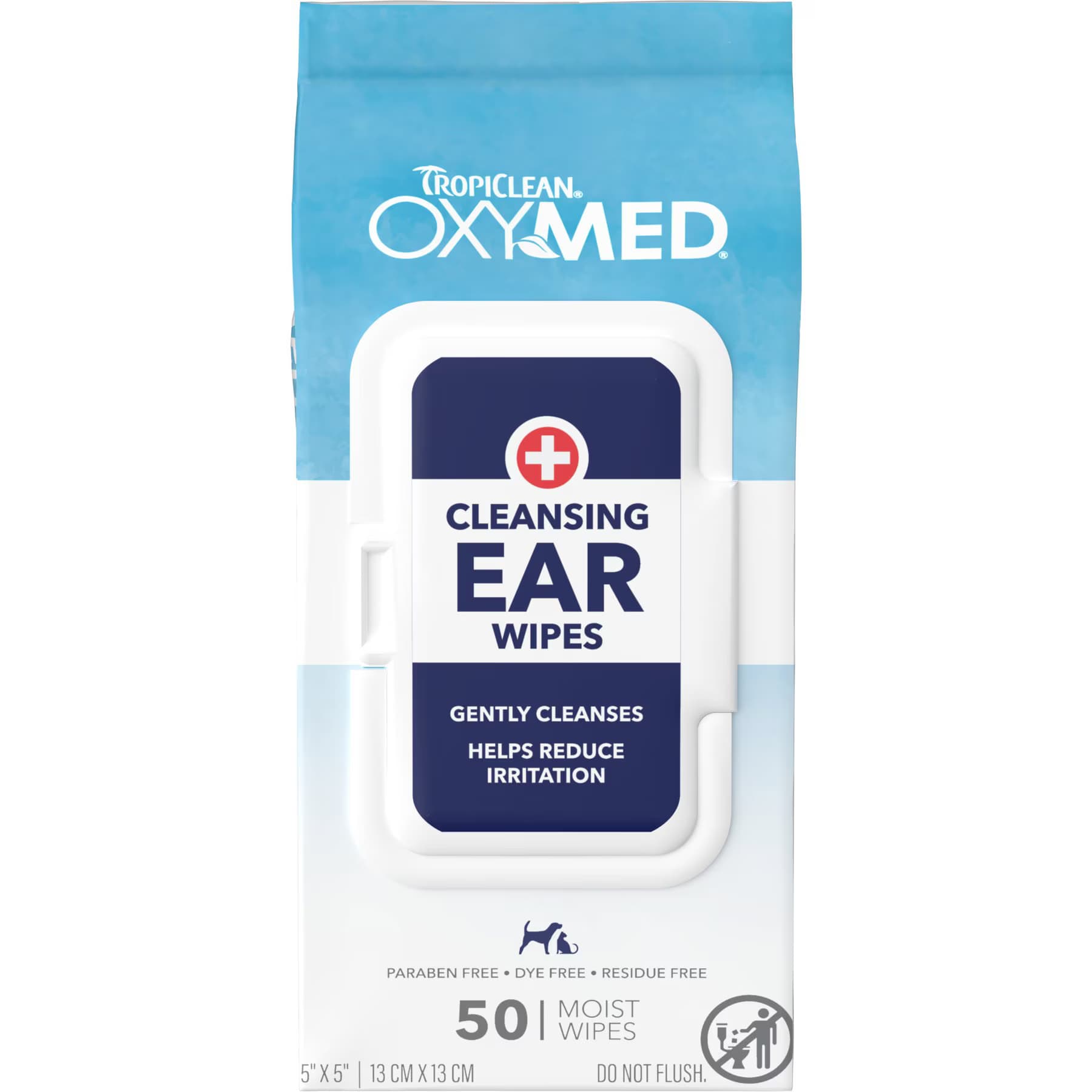 TropiClean TropiClean Oxymed Anti-Itch Relief Soothing Ear Wipes for Dogs & Cats, White