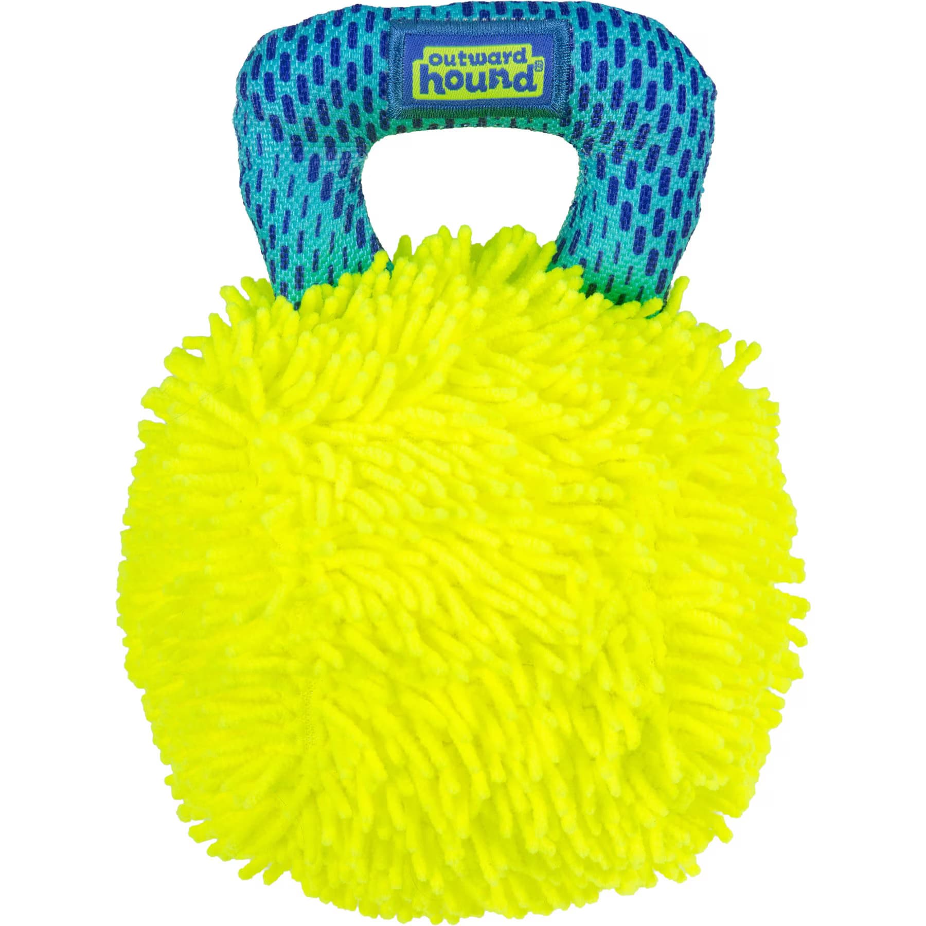 Outward Hound Outward Hound FlyFetch Giggle Ball Dog Toy with Handle, Yellow, Medium