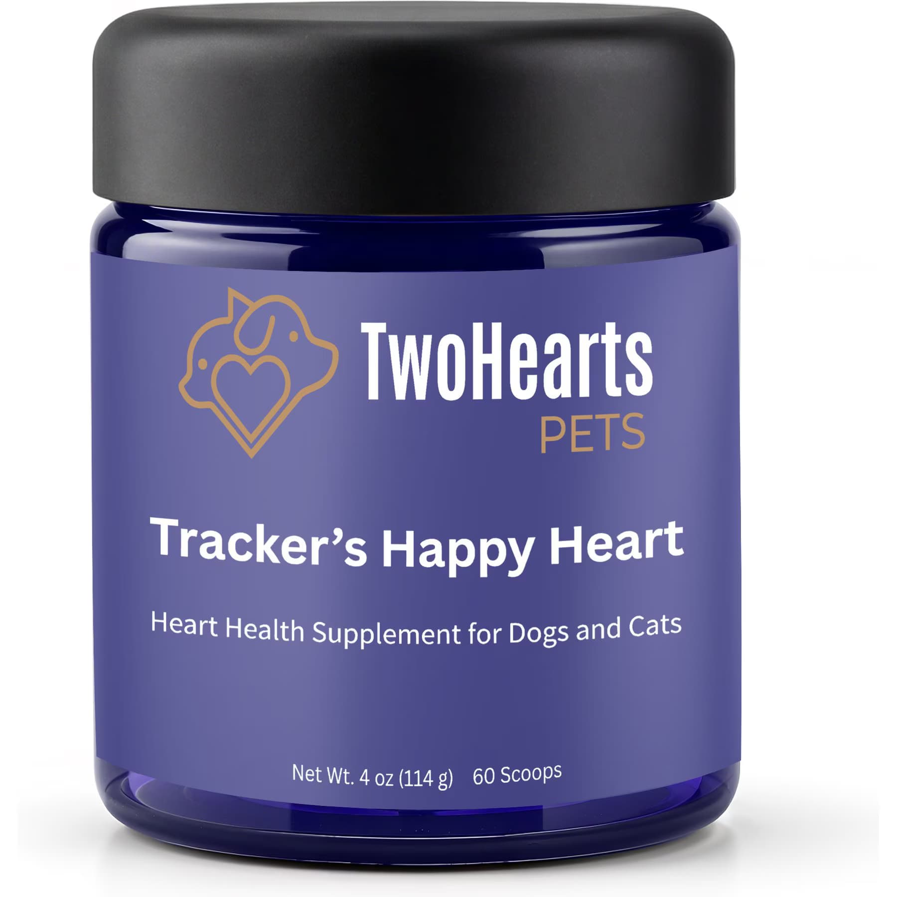 TwoHearts Pets TwoHearts Pets Tracker’s Happy Heart Care Powder Supplement for Dogs & Cats