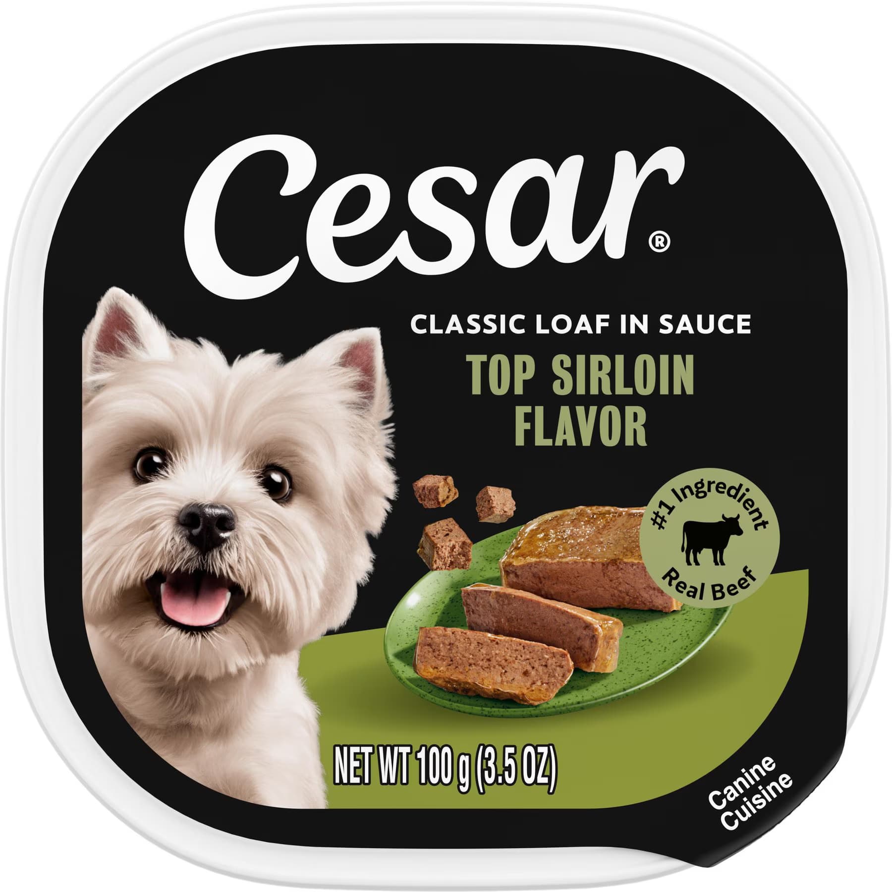 Cesar Cesar Classic Loaf in Sauce Top Sirloin Flavor Small Breed Adult Wet Dog Food Trays, 3.5-oz