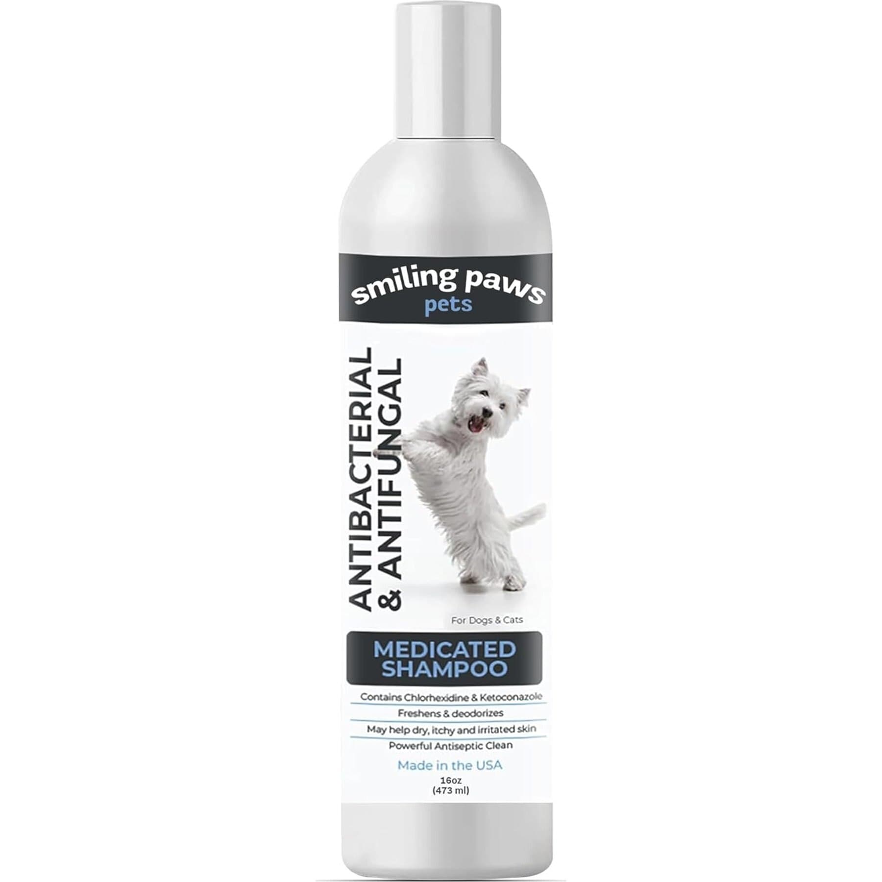 Smiling Paws Pets Smiling Paws Pets Antibacterial & Antifungal Medicated Dog & Cat Shampoo, 16-fl oz bottle
