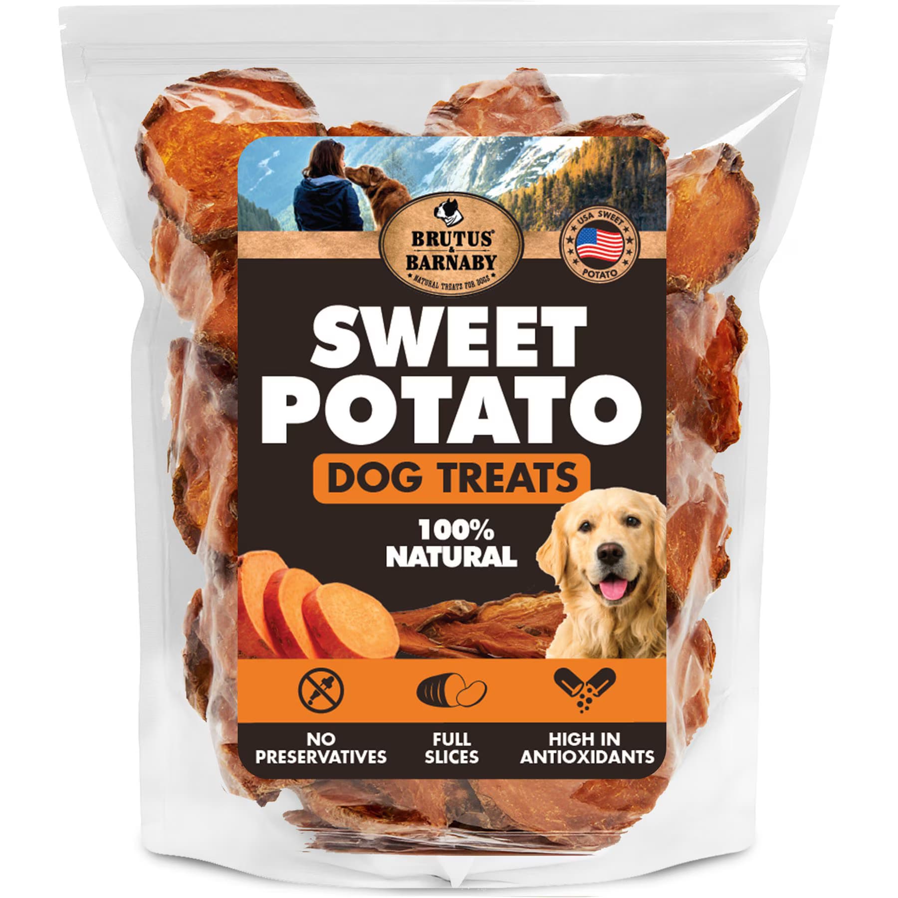 Brutus & Barnaby Brutus & Barnaby All Natural Sweet Potato Slices Dog Treats