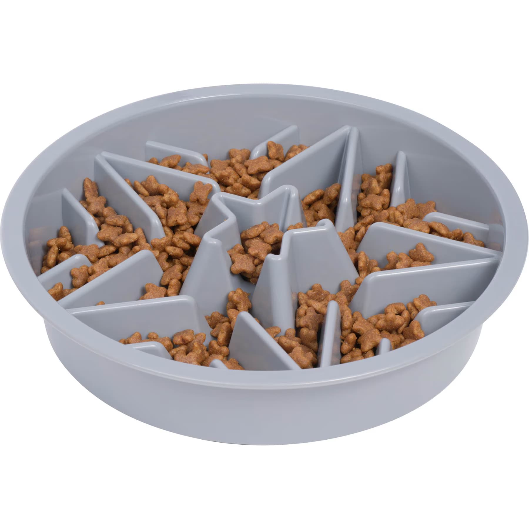 Leash Boss Raised Pet Feeders Slow Feed Dog Bowl, 1.5-cup, Gray — Star — view 3