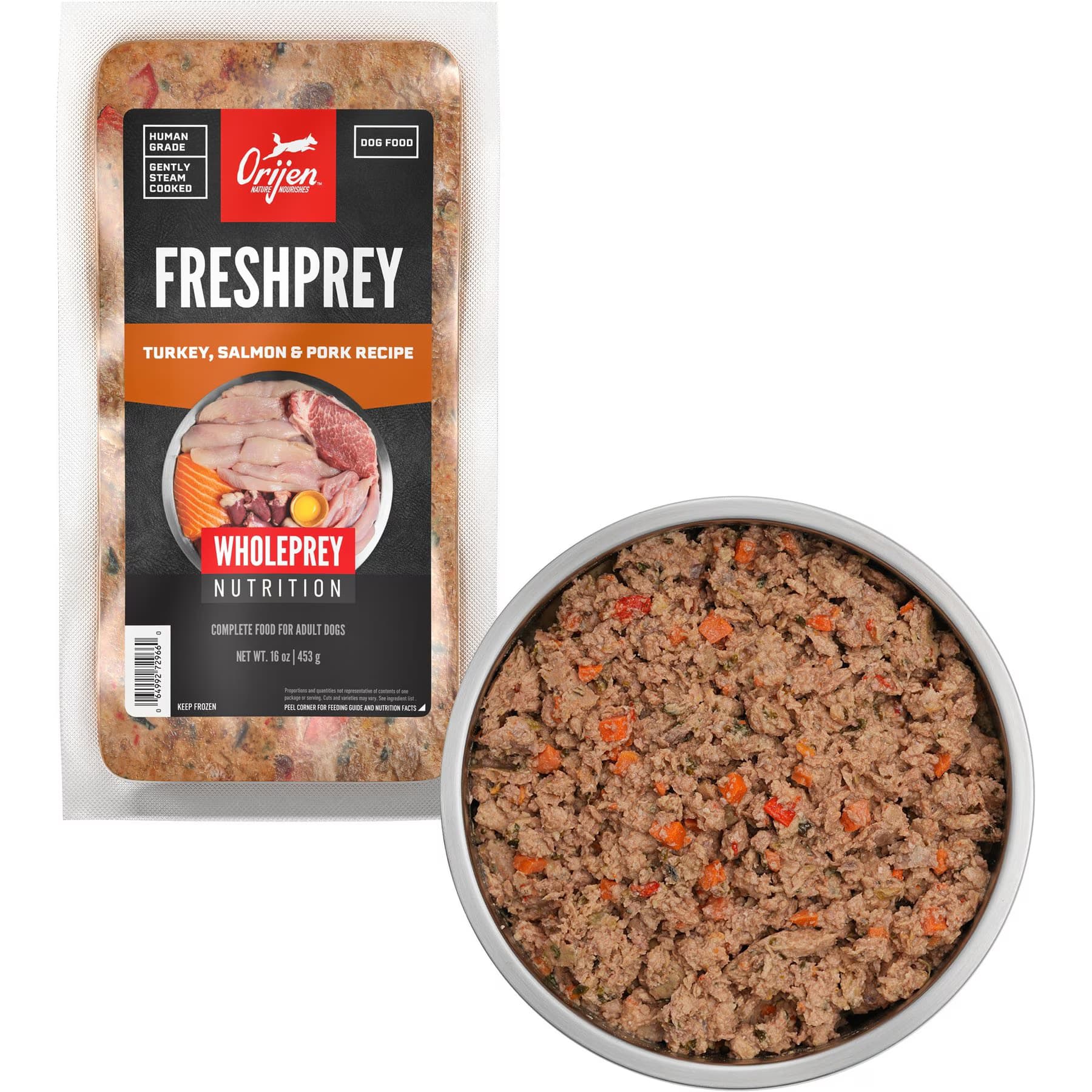 ORIJEN ORIJEN FRESHPREY Turkey, Salmon & Pork Recipe Grain-Free Frozen Dog Food — Turkey, Salmon, Pork Grain-Free