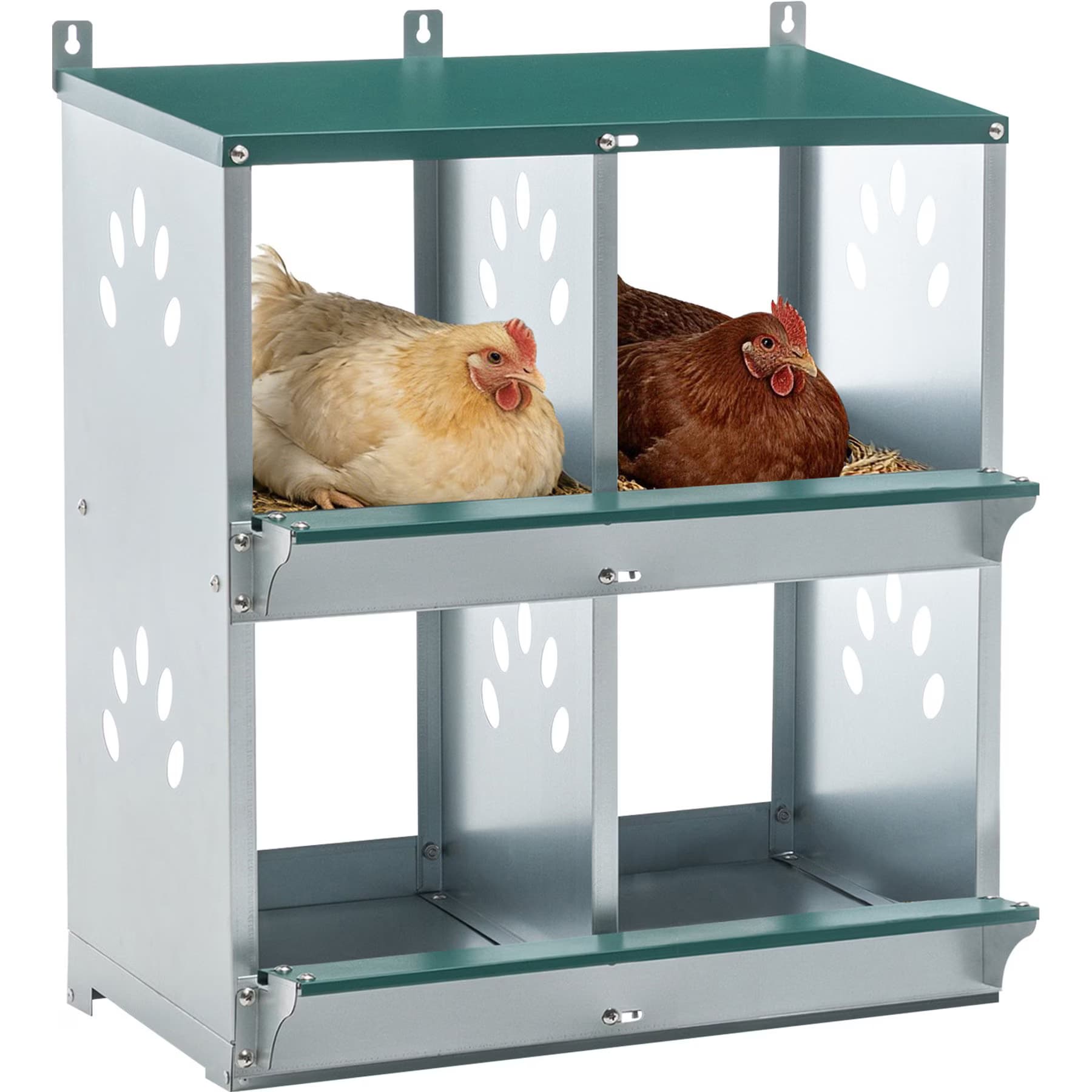 Yafylly Yafylly 4 Compartment Metal Wall Mount Chicken Nesting Box