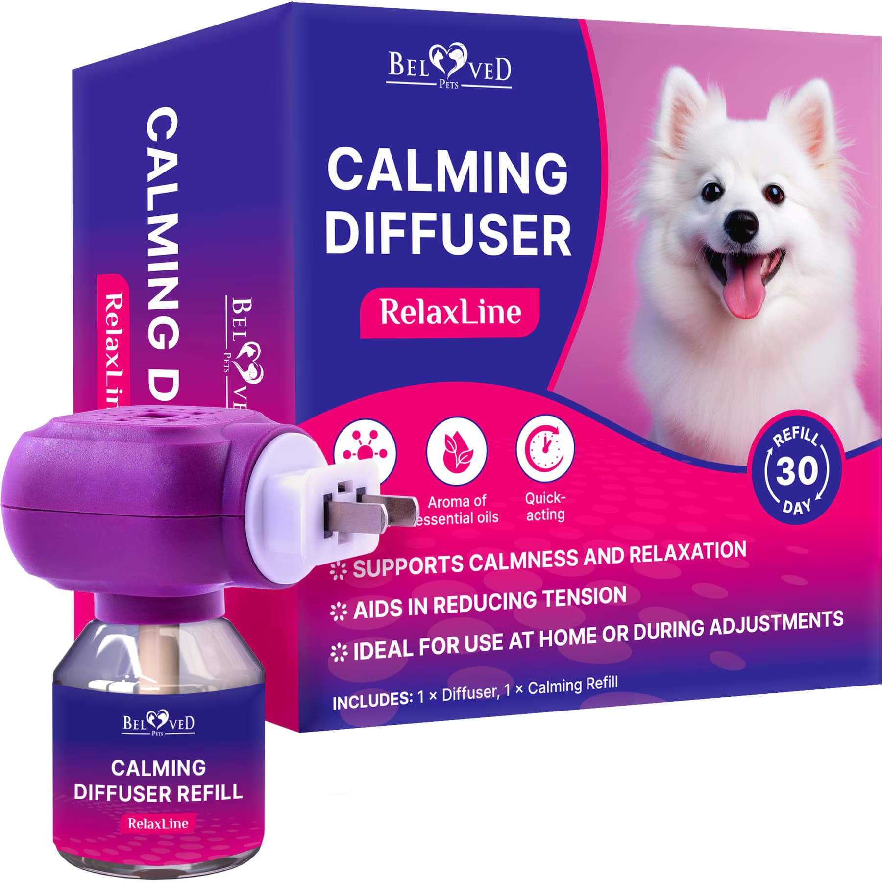 Beloved Pets Beloved Pets Calming Kit for Dogs & Puppy Diffuser