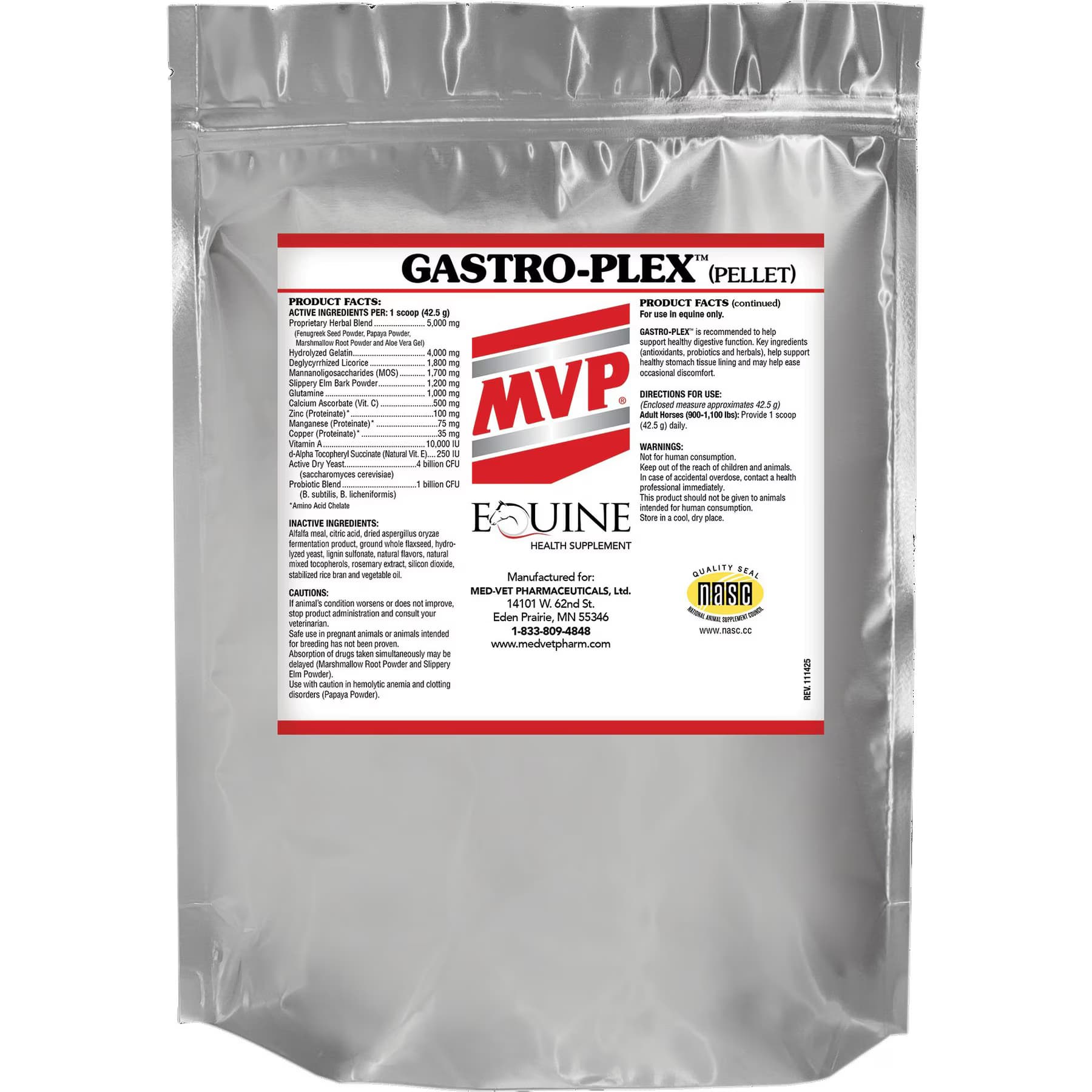 Med-Vet Pharmaceuticals (MVP) Med-Vet Pharmaceuticals (MVP) Gastro-Plex Pellets Horse Supplement, 3-lb