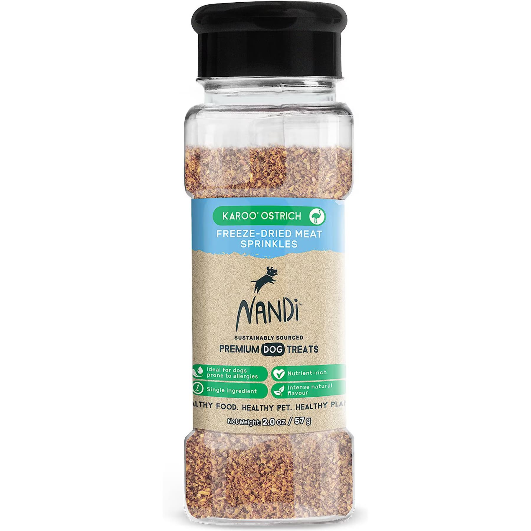 Nandi Nandi Karoo Ostrich Meat Sprinkles Freeze-Dried Dog Food Topper