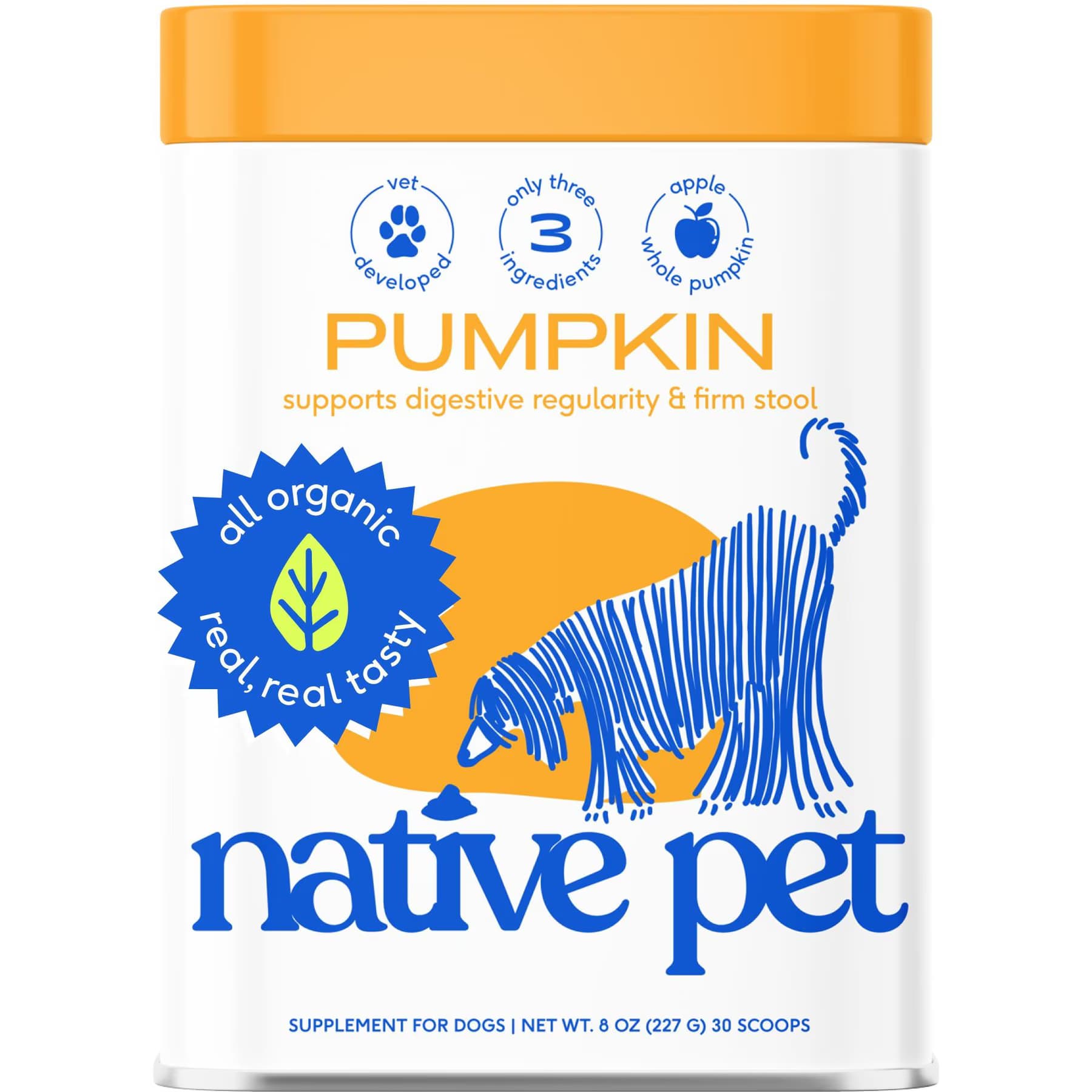 Native Pet Native Pet Organic Pumpkin Fiber Powder Digestive Supplement for Dogs, 32-oz